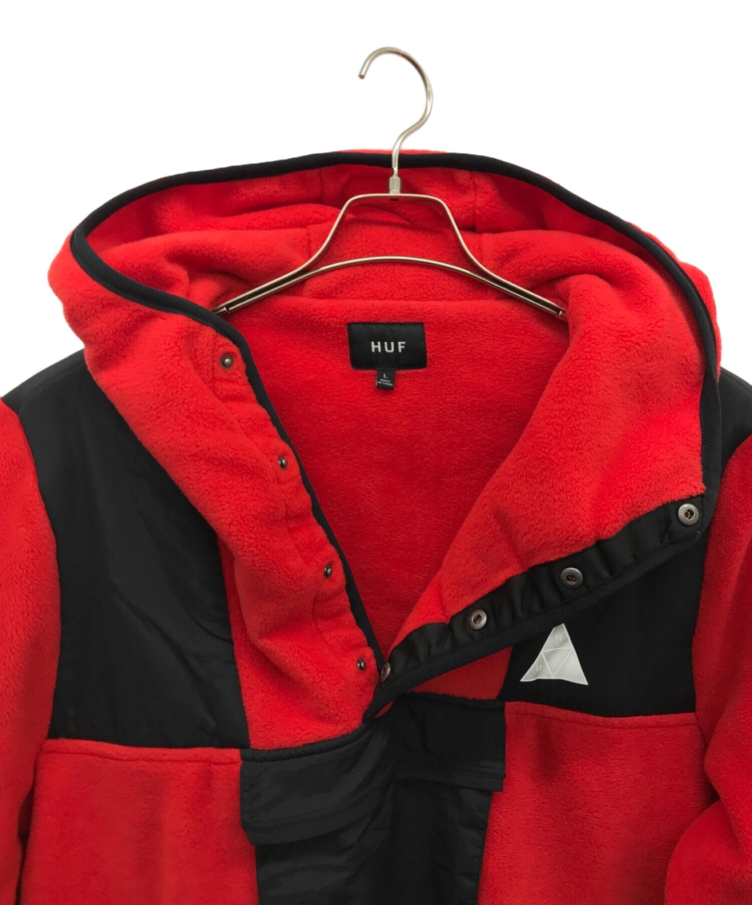 中古・古着通販】HUF (ハフ) プルオーバーフリースジャケット レッド