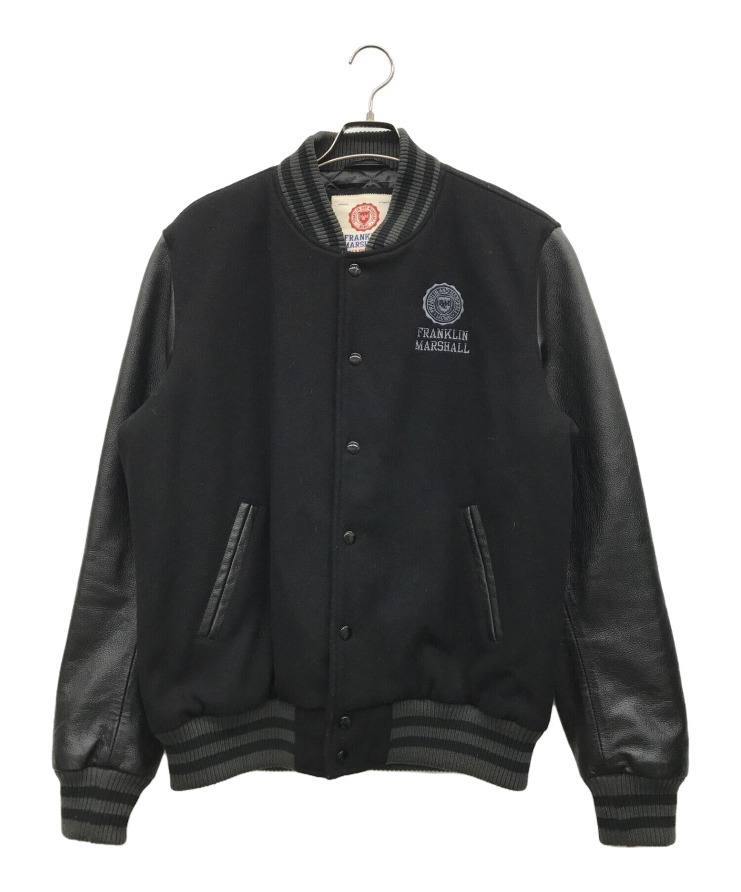 『入手困難』　フランクリン＆マーシャル　スタジャン　袖レザー　希少　青　【M】 入手困難』 フランクリン＆マーシャル スタジャン 袖レザー 希少 青