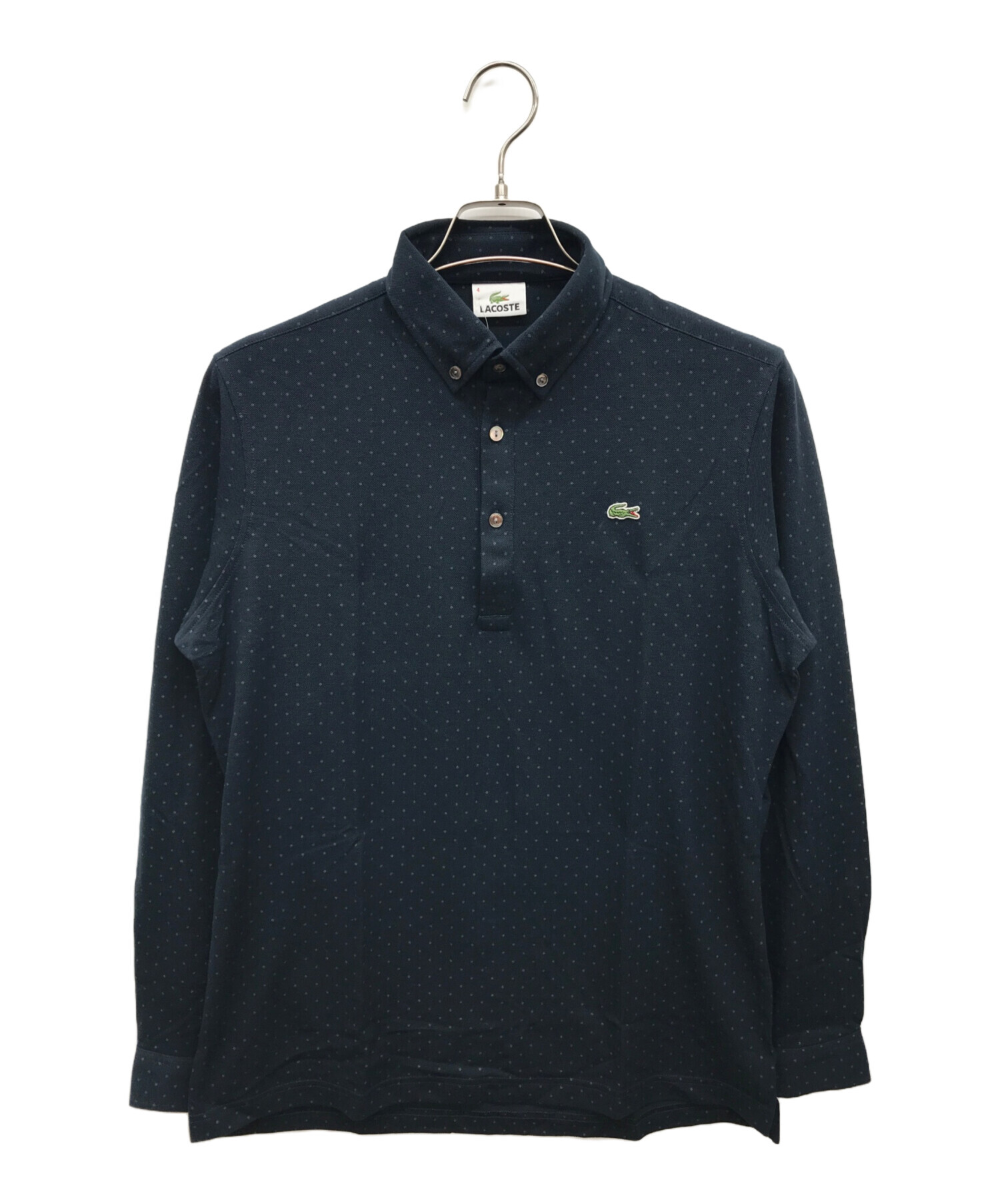 中古・古着通販】LACOSTE (ラコステ) 長袖ポロシャツ ネイビー サイズ 