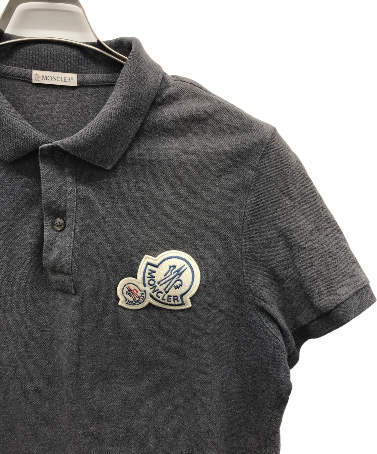 中古・古着通販】MONCLER (モンクレール) ポロシャツ グレー サイズ:M 