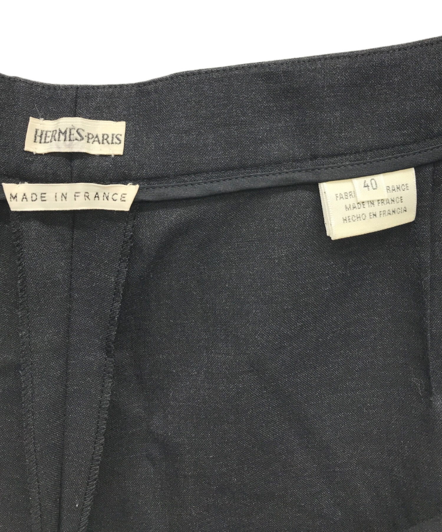中古・古着通販】HERMES (エルメス) センタープレスパンツ グレー 