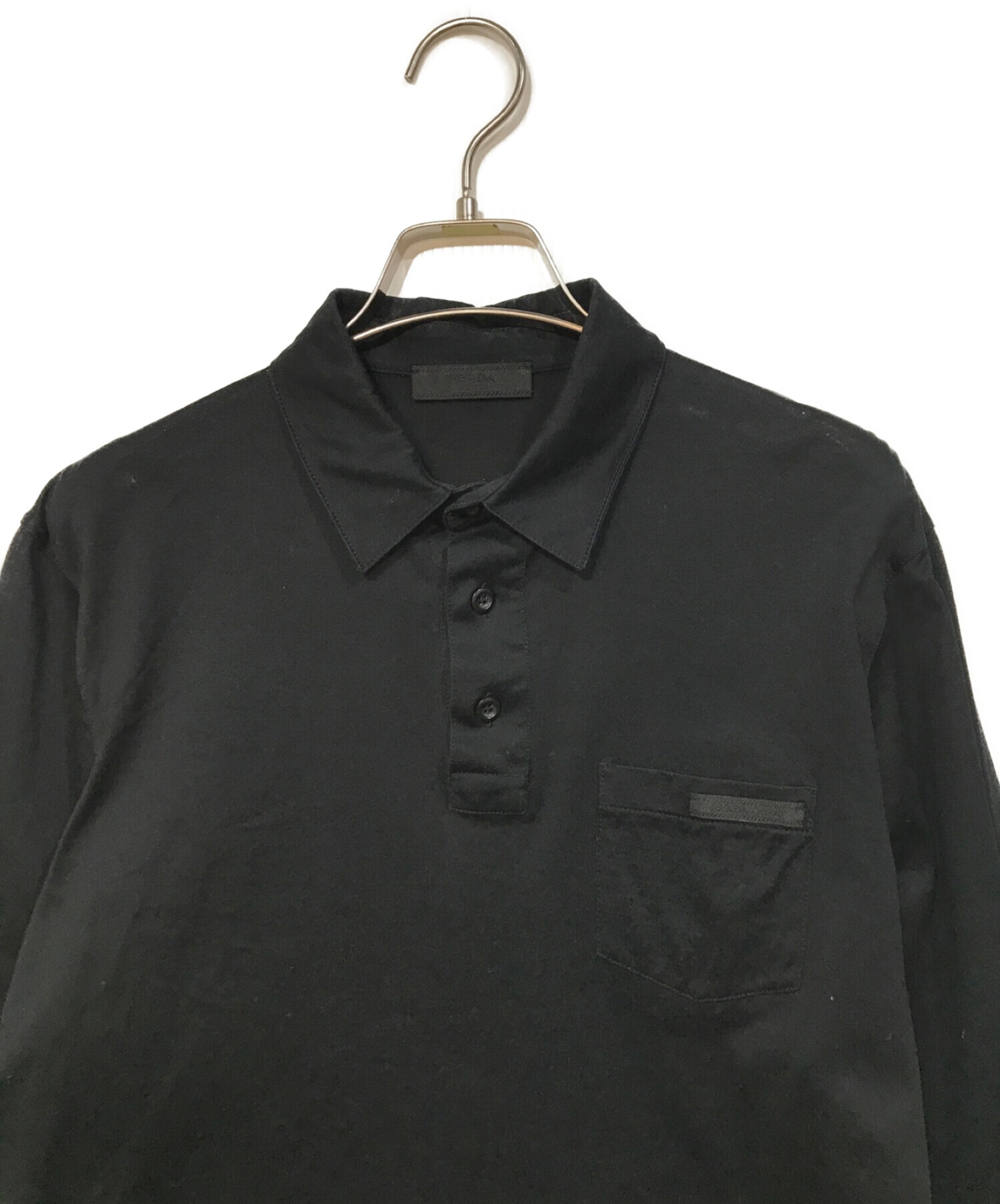 PRADA (プラダ) L/Sポロシャツ ブラック サイズ:S