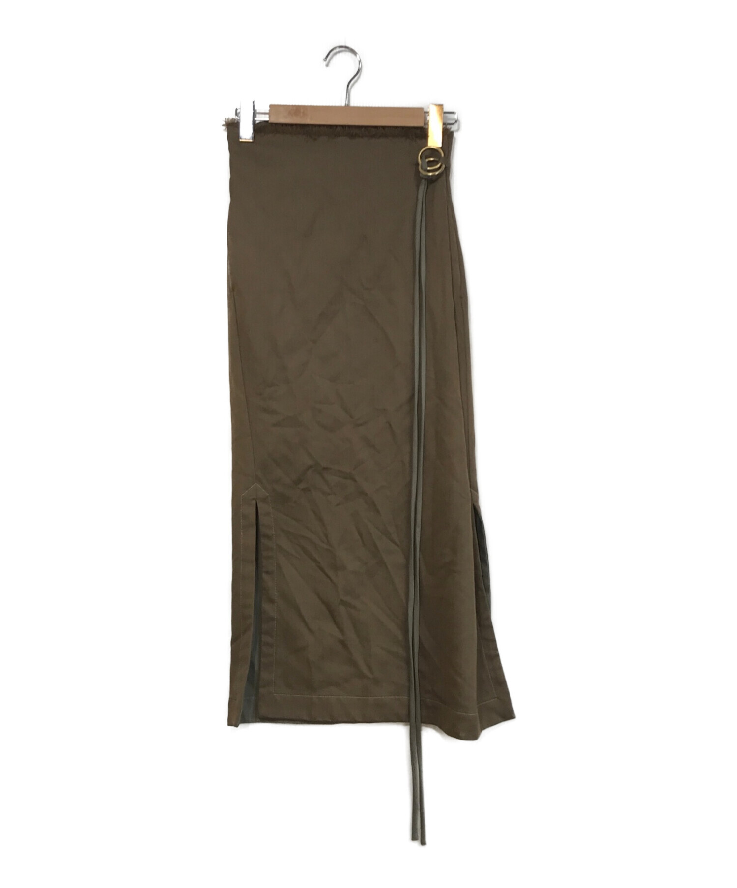 マメクロゴウチ　ウールロングスカート　サイズ1 グリーン
