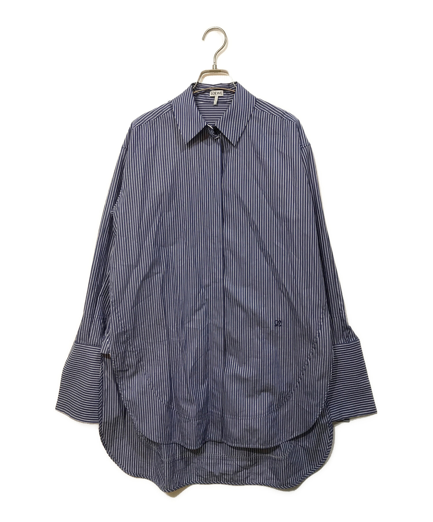 LOEWE (ロエベ) ストライプロングシャツ ブルー サイズ:34