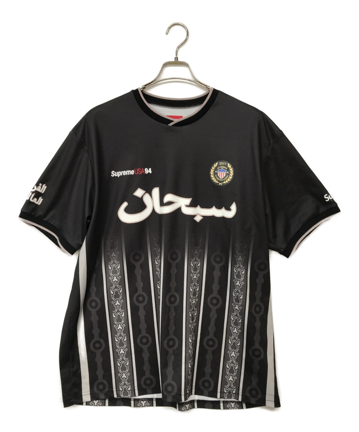 1回試着しただけの美品付属品supreme arabic logo soccer jersey 美品 XL