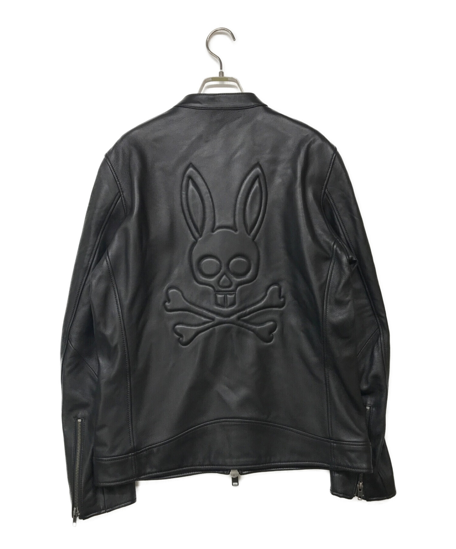 Psycho Bunny (サイコ バニー) シングルライダースジャケット ブラック サイズ:L