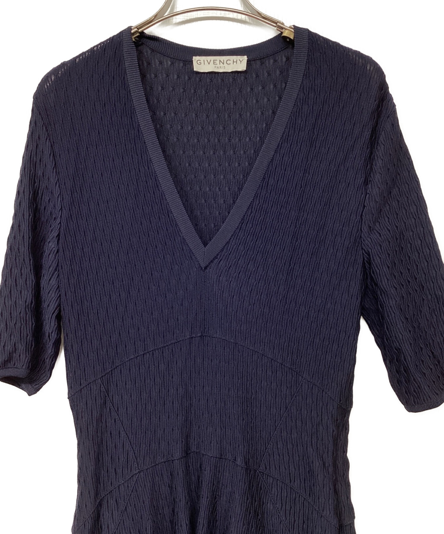 中古・古着通販】GIVENCHY (ジバンシィ) ニットワンピース ネイビー 