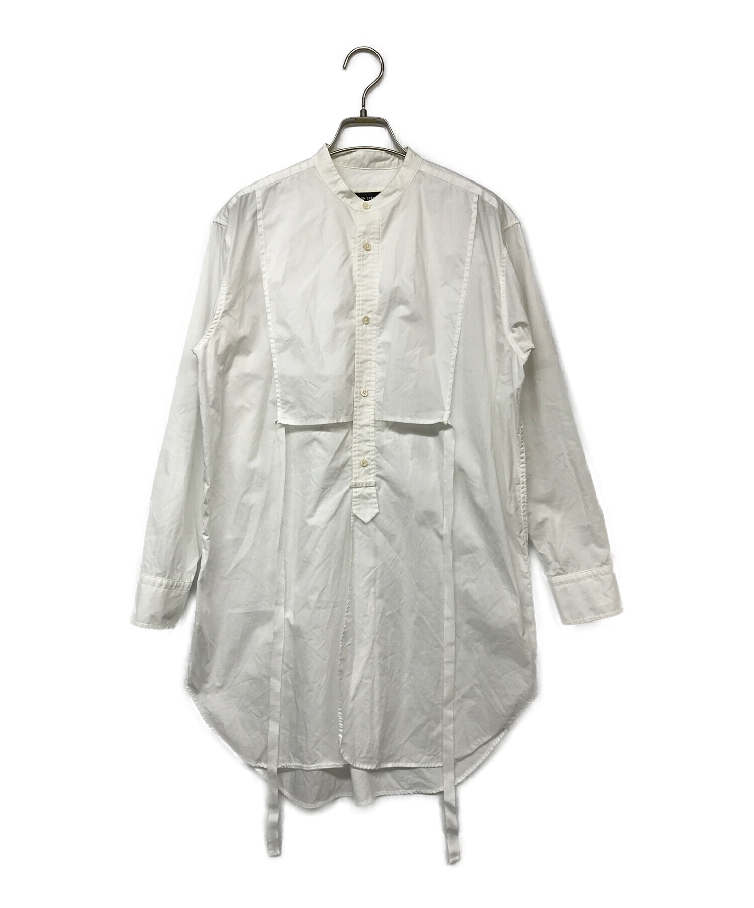 MAISON SPECIAL (メゾンスペシャル) スーピマコットンスタンドカラーロングシャツ ホワイト サイズ:FREE