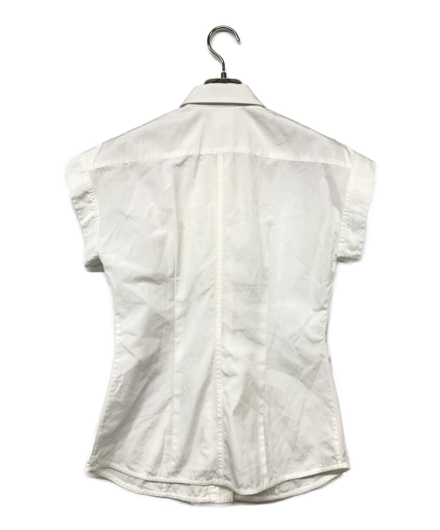中古・古着通販】MaxMara (マックスマーラ) フリルブラウス ホワイト 