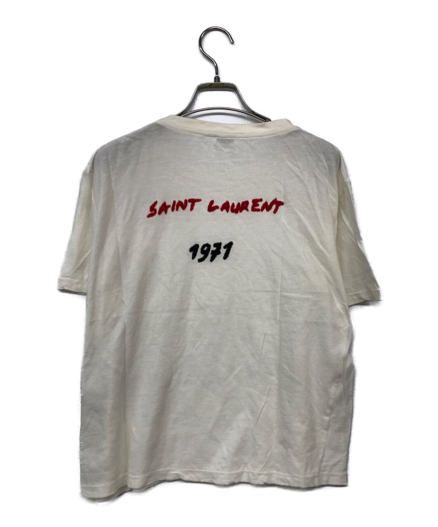 SAINT LAURENT ロゴTシャツ　ホワイト S サンローラン