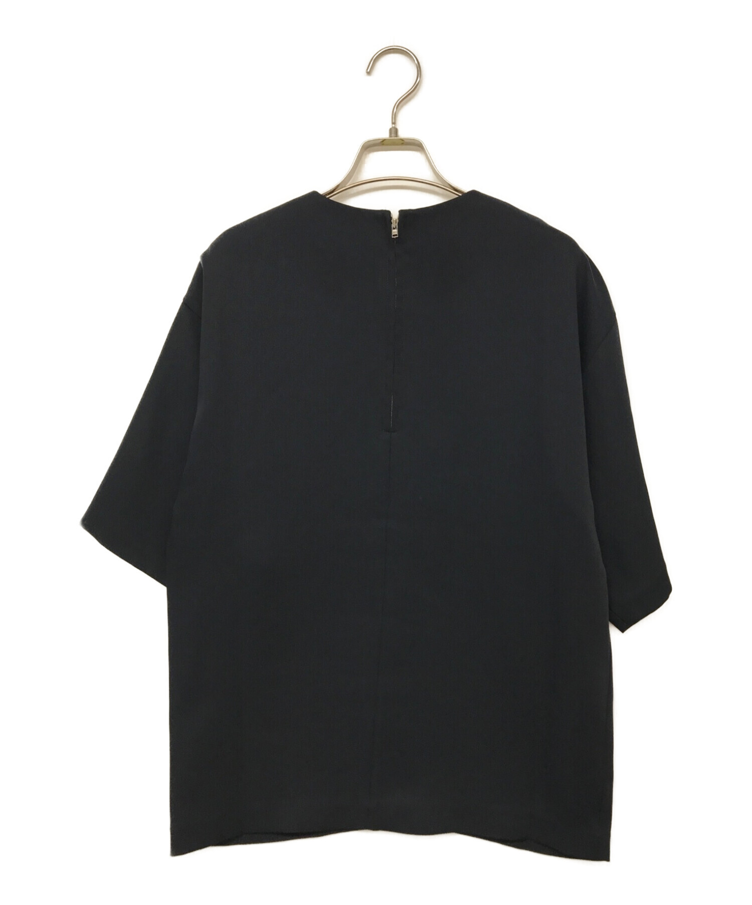 中古・古着通販】HYKE (ハイク) 半袖ブラウス ネイビー サイズ:2 