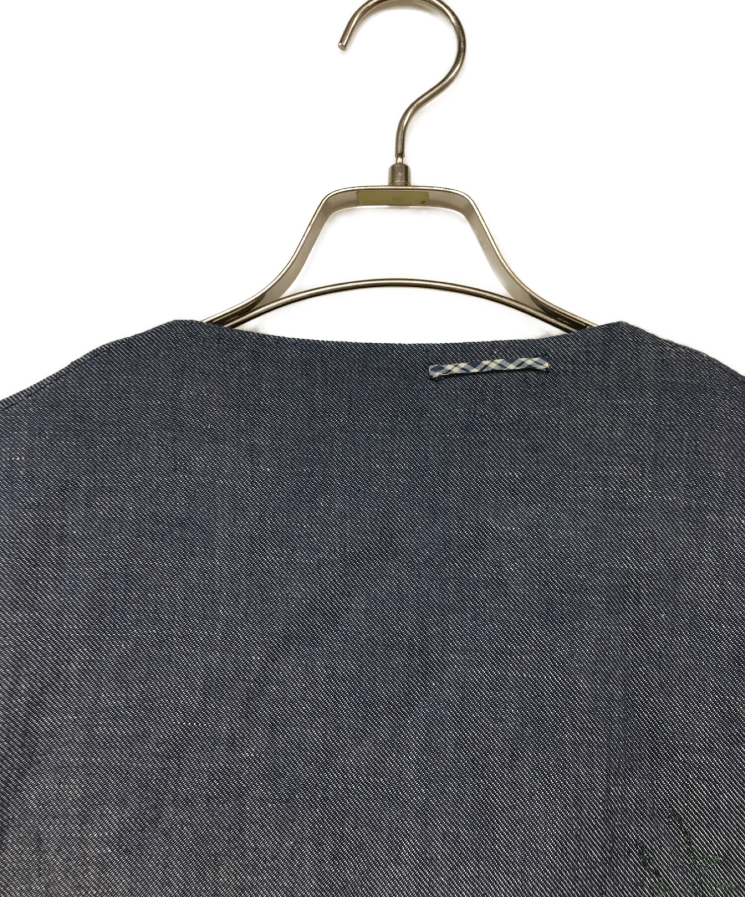 45R (フォーティーファイブアール) 綿麻ざっくりデニムの刺繍コート インディゴ サイズ:2