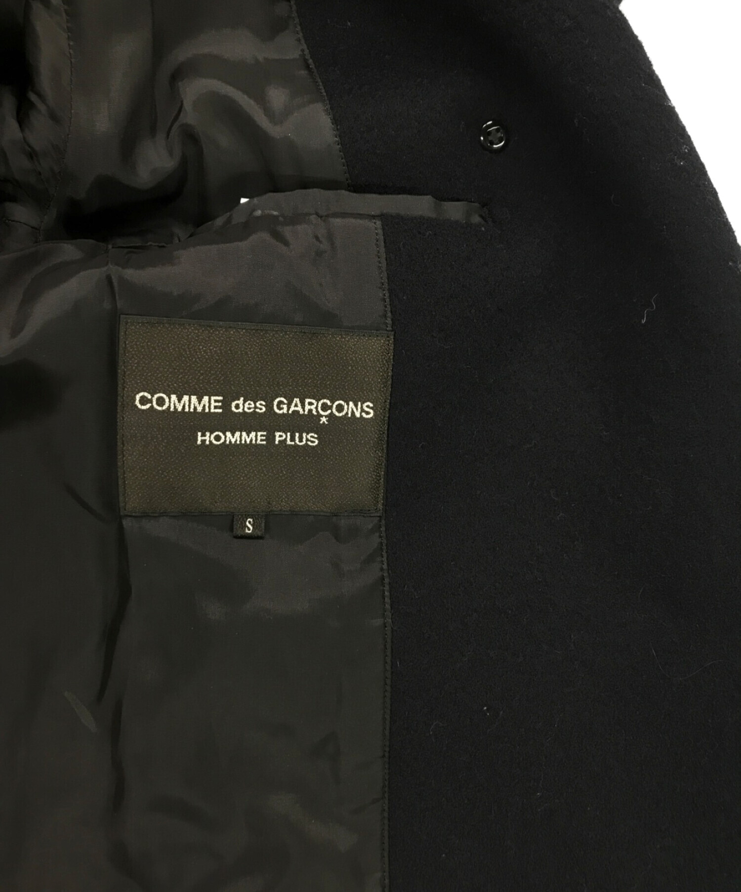 COMME des GARCONS HOMME PLUS (コムデギャルソンオムプリュス) ウールPコート ブラック サイズ:S