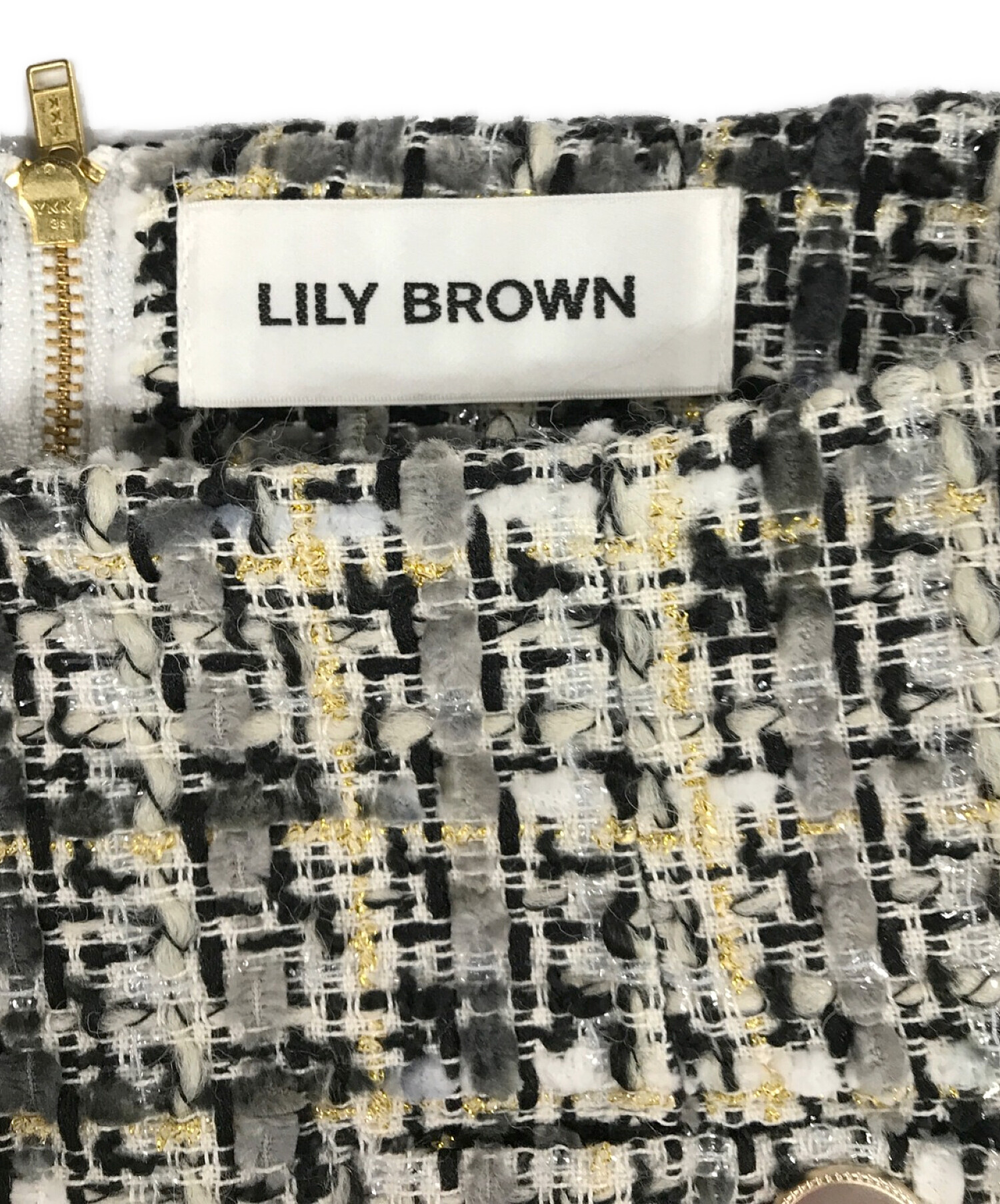 中古・古着通販】Lily Brown (リリーブラウン) フリンジツイードミニ  