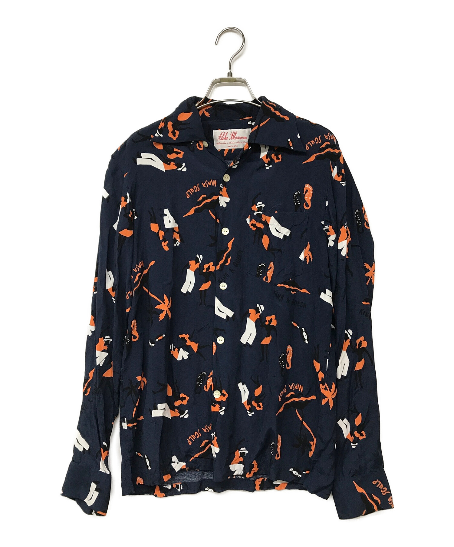 中古・古着通販】Aloha Blossom (アロハブロッサム) 総柄シャツ ブルー 