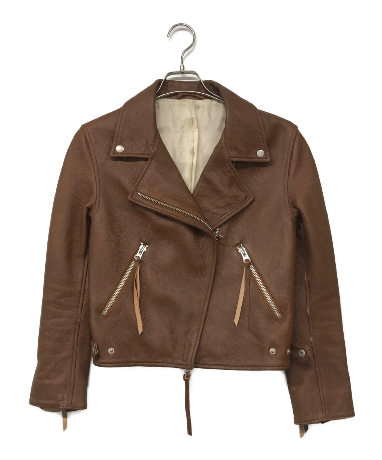 中古・古着通販】Acne (アクネ) ライダースジャケット ブラウン 