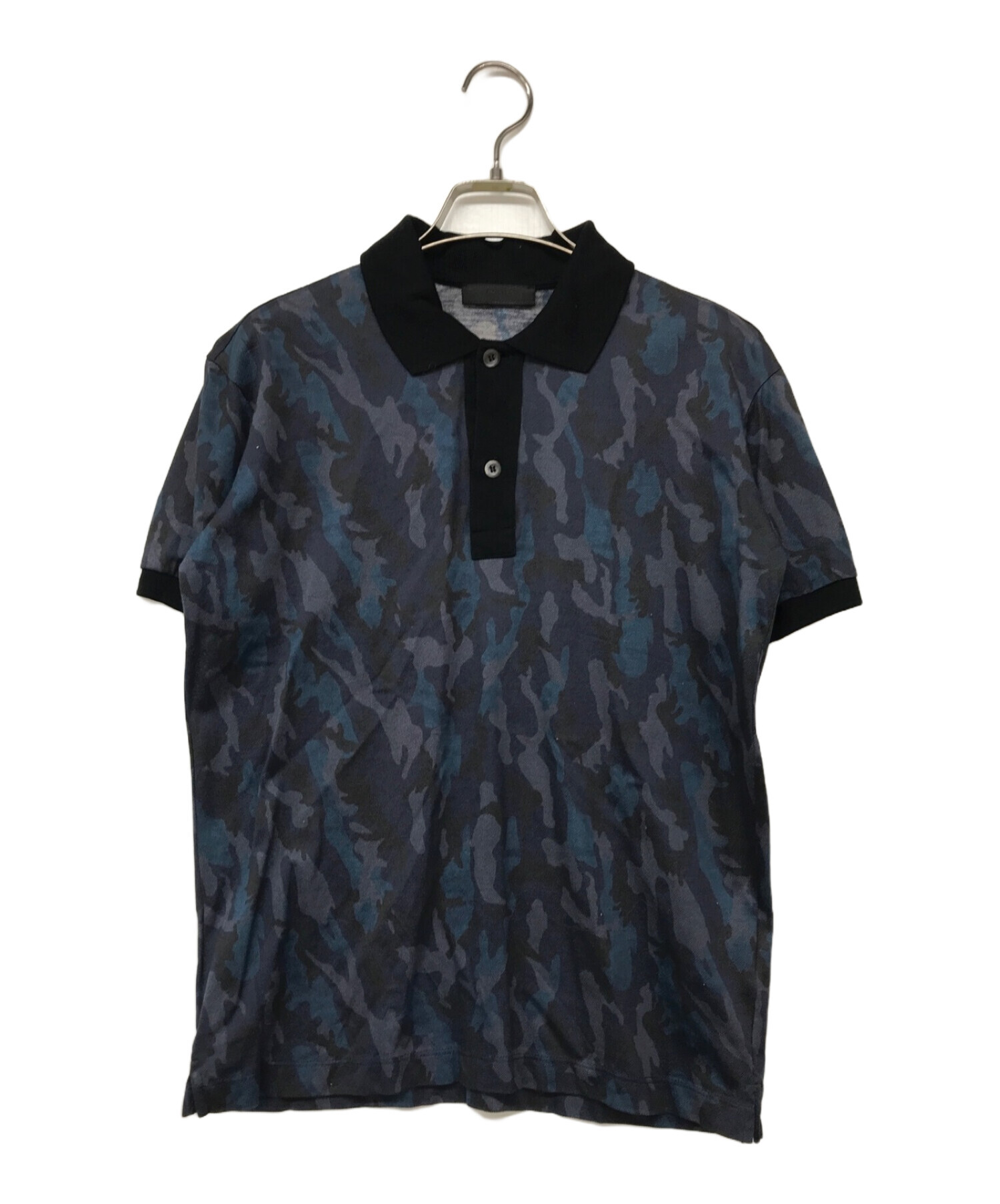 中古・古着通販】PRADA (プラダ) カモフラ柄ポロシャツ ネイビー 