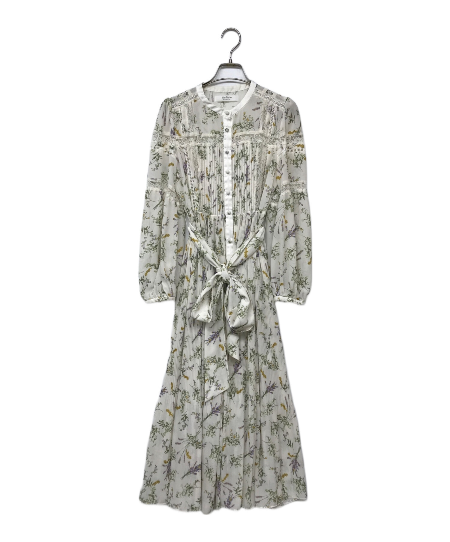 中古・古着通販】Her lip to (ハーリップトゥ) Floral Bouquet Pleated 