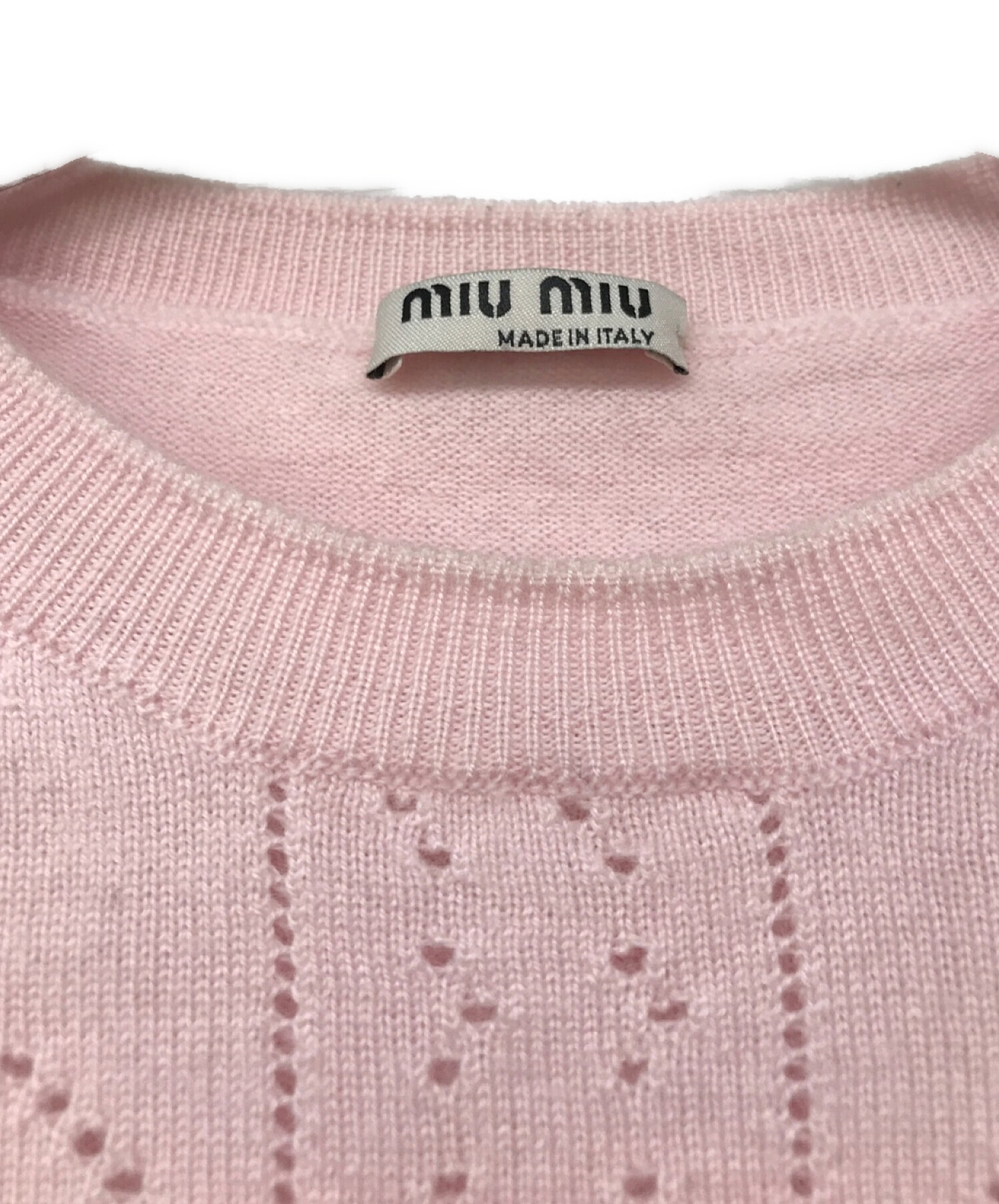 中古・古着通販】MIU MIU (ミュウミュウ) ハートデザイン半袖ニット 