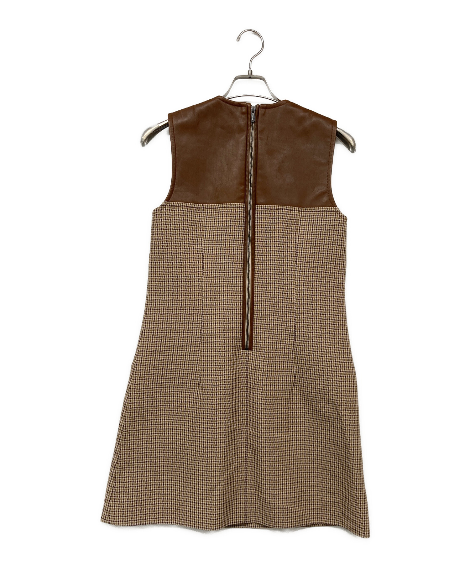 中古・古着通販】MIU MIU (ミュウミュウ) レザー切替ツイード  