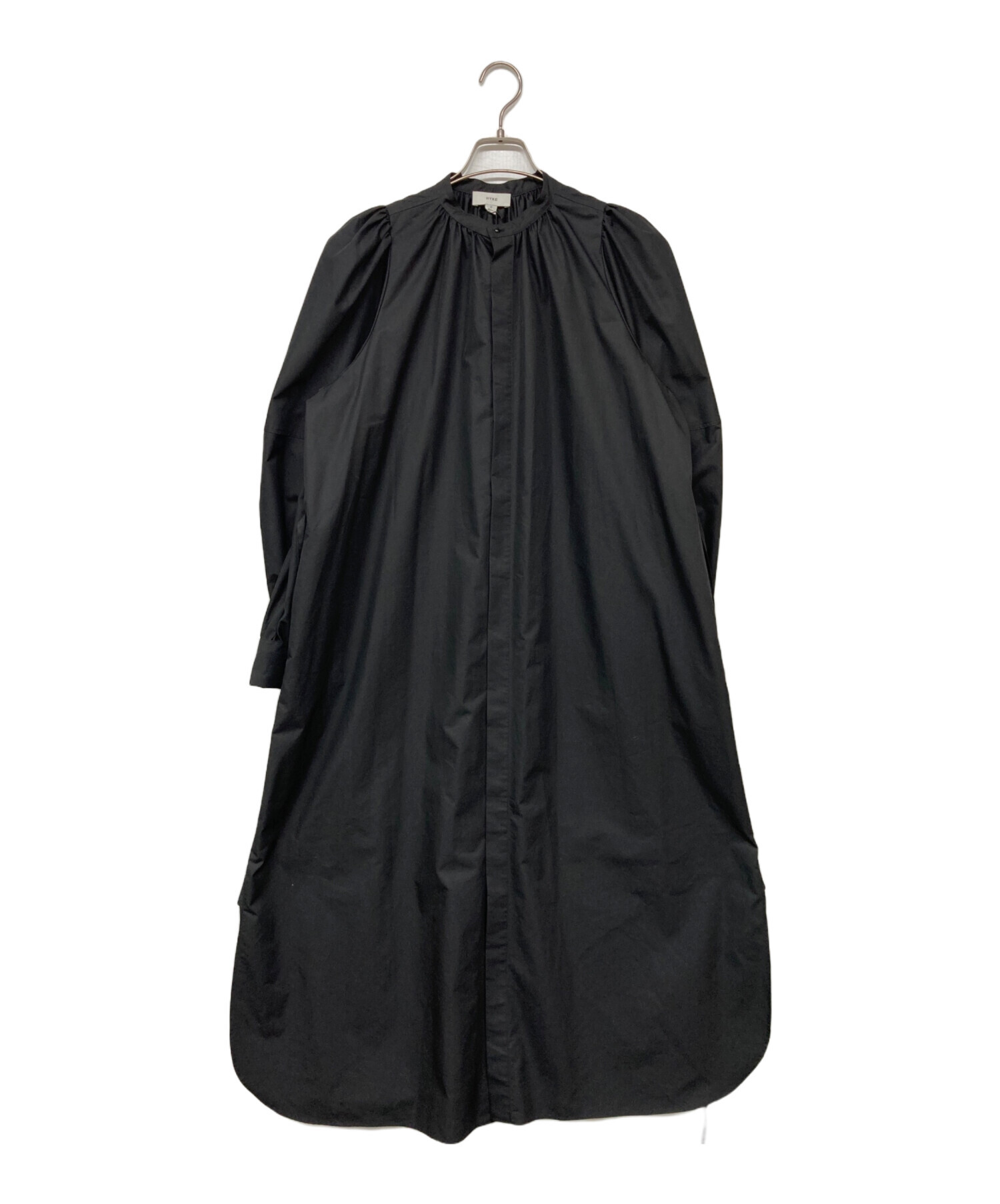 中古・古着通販】HYKE (ハイク) T/C BALLOON SLEEVE DRESS ブラック  