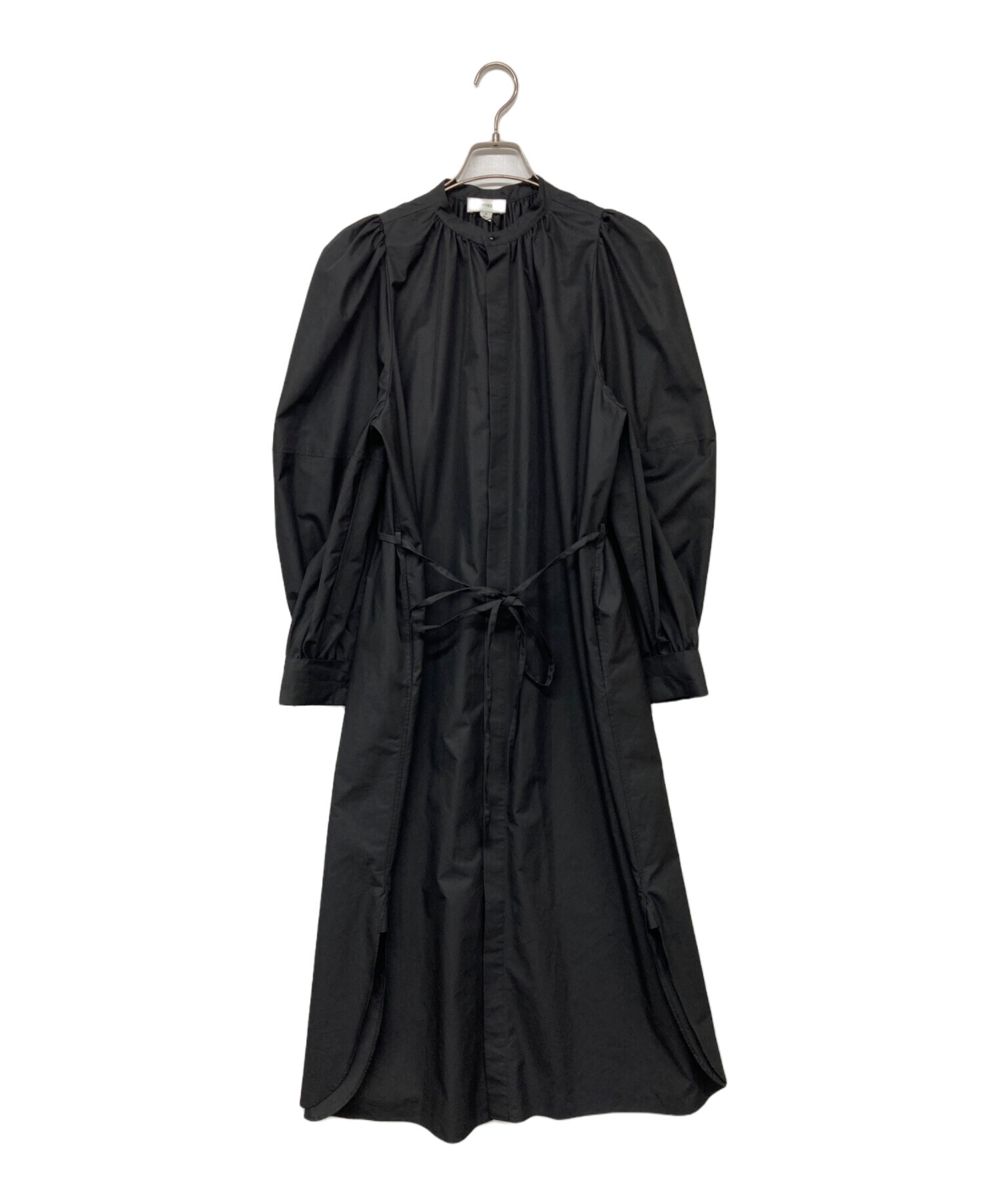 中古・古着通販】HYKE (ハイク) T/C BALLOON SLEEVE DRESS ブラック  
