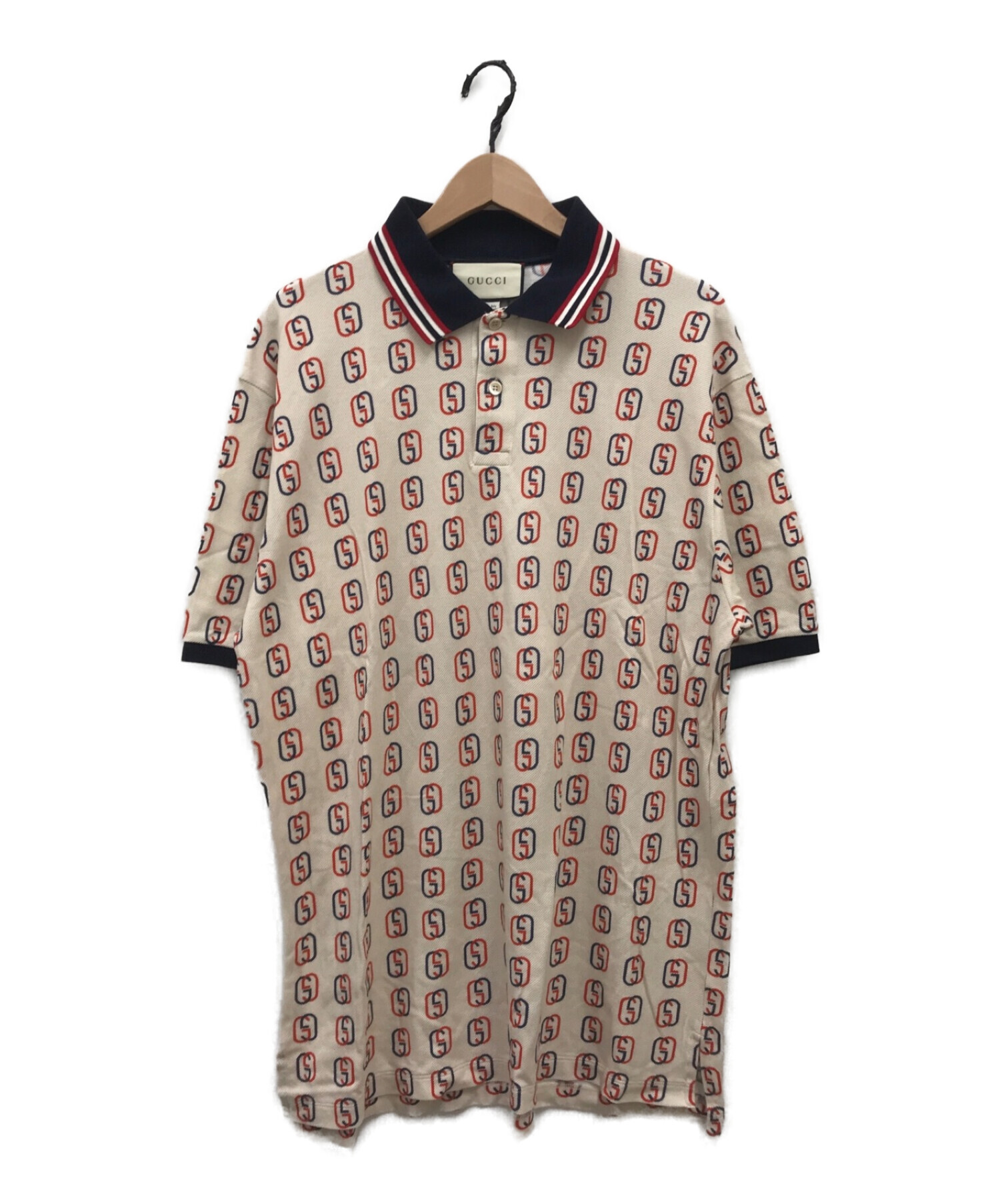 GUCCI (グッチ) GGロゴインターロッキングポロシャツ / 20SS 575221 GG Logo Polo shirt ベージュ サイズ:M