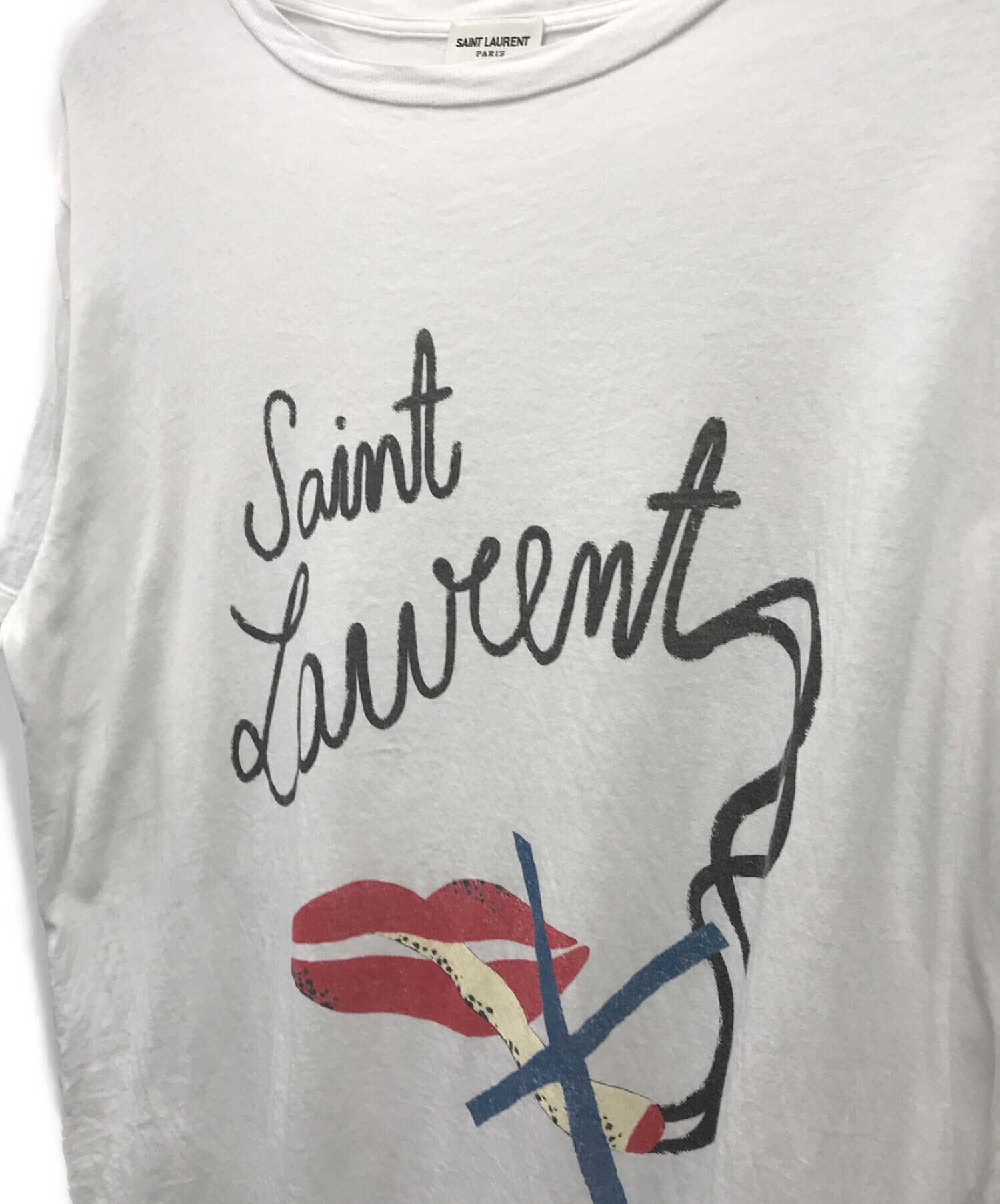 SAINT LAURENT PARIS ノースモーキングリップ　Tシャツ