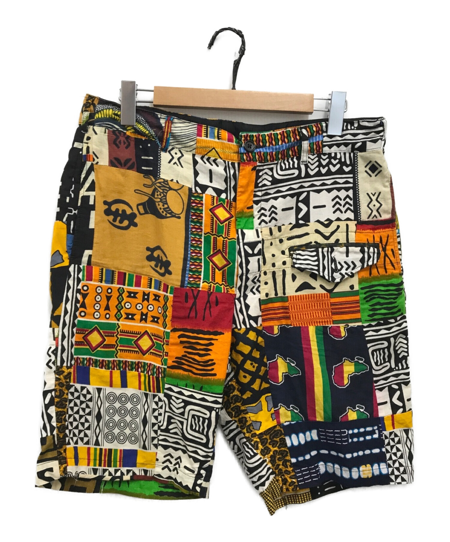 Engineered Garments (エンジニアドガーメンツ) パッチワークハーフパンツ / アフリカンバティック マルチカラー サイズ:M