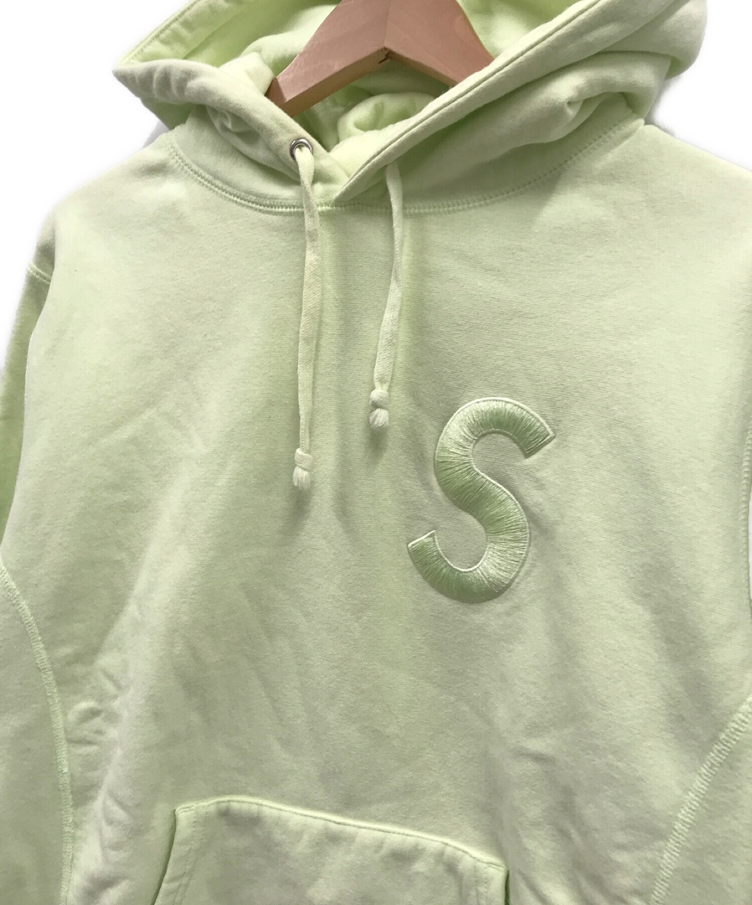 Supreme S Logo Hooded Sweatshirt Lime