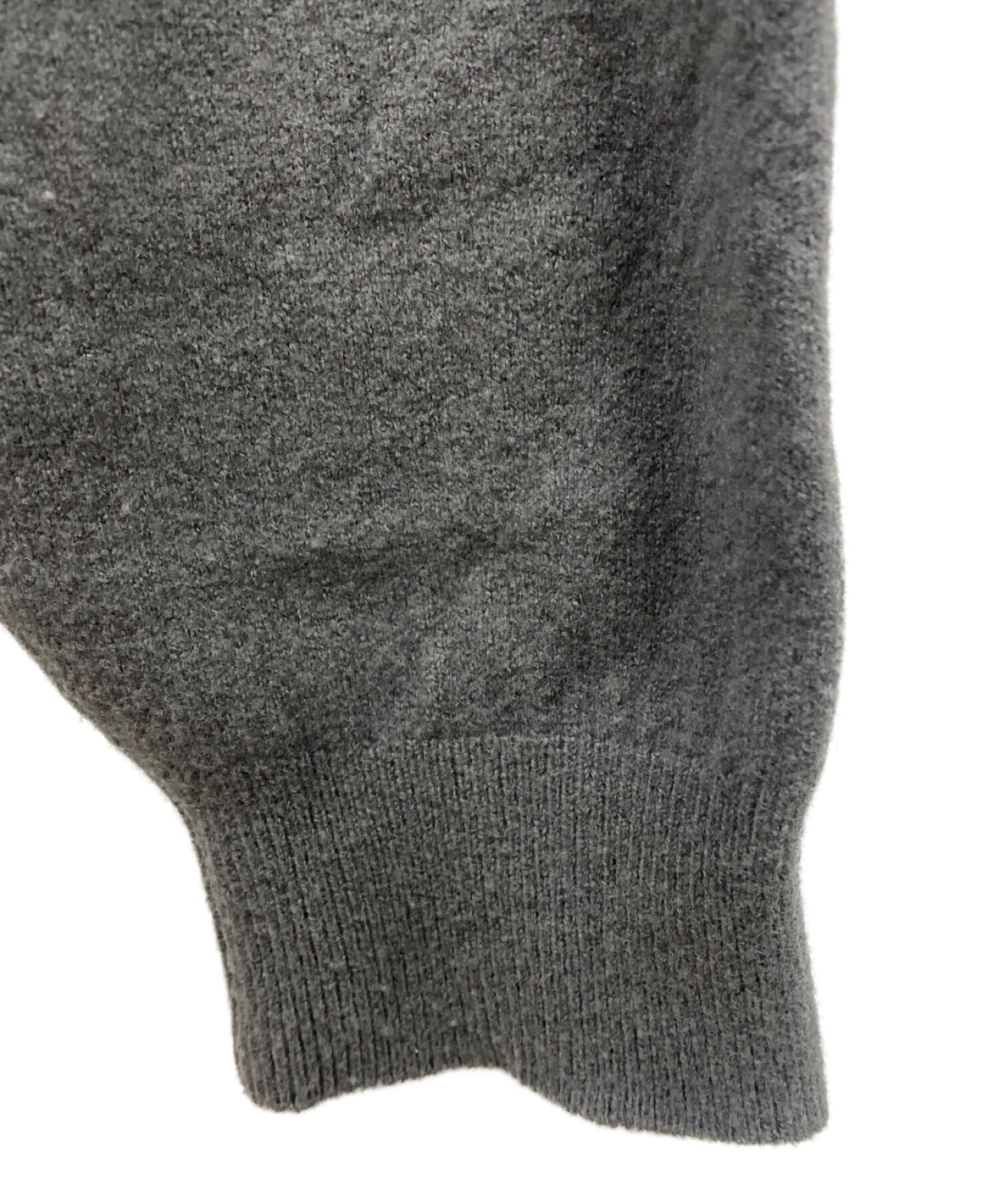 21AW/FELTED WOOL KNIT V-NECK PO/フェルトウールニット/4/ウール/GRY