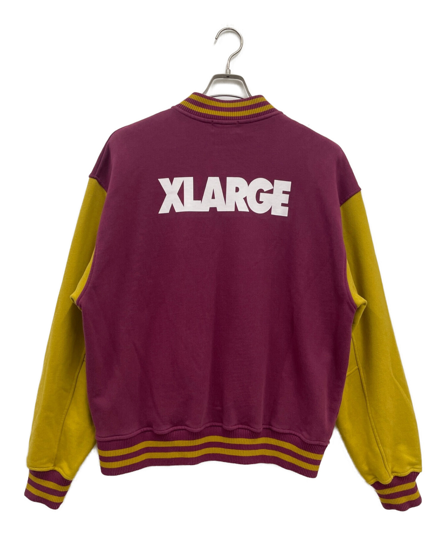 X-LARGE (エクストララージ) スウェット ヴァーシティー ジャケット イエロー×パープル サイズ:M