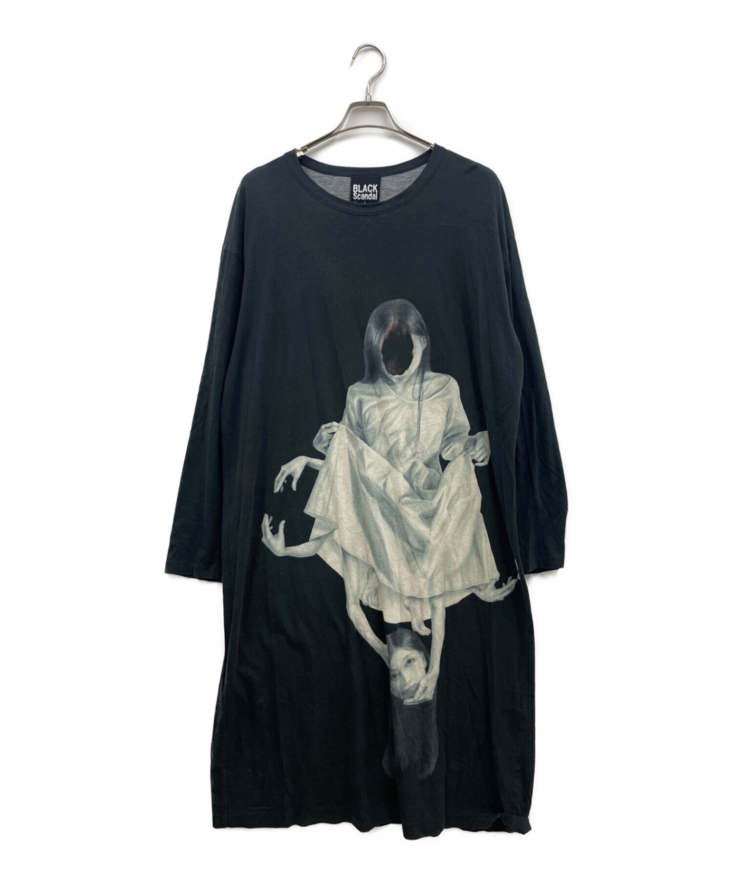 BLACK Scandal Yohji Yamamoto (ブラックスキャンダルヨウジヤマモト) UCHIDA Print Long sleeve  Round neck T-shirt ブラック サイズ:3