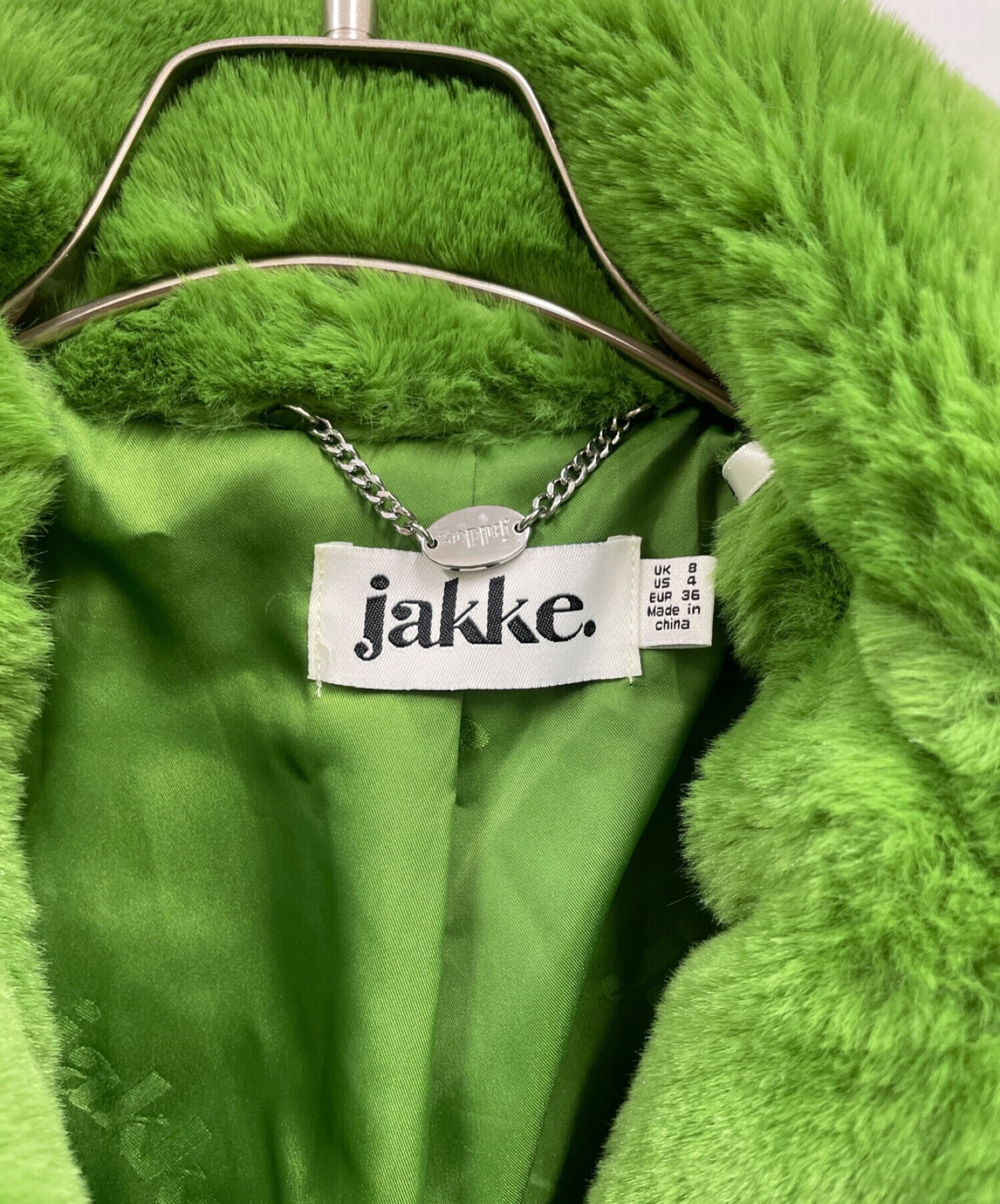 JAKKE (ジャッキー) フェイクファージャケット グリーン サイズ:35