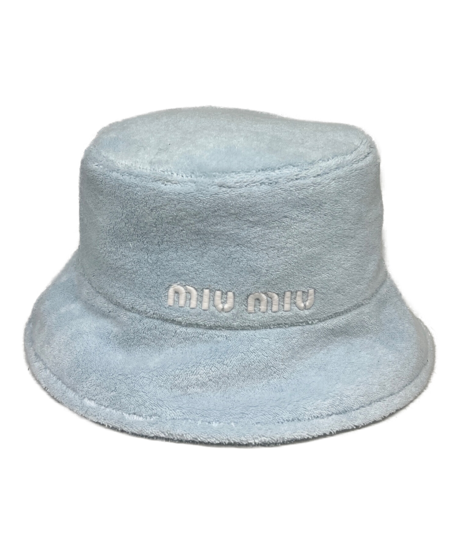 ミュウミュウ　キャップ　帽子 CAP　パイル地　ライトブルー　M　正規品
