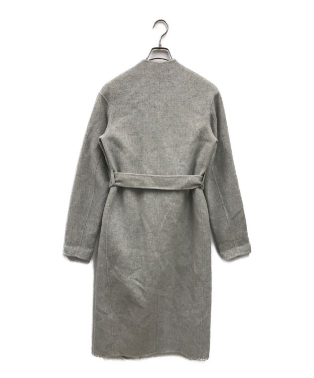 theory セオリー ノーカラーコート カシミヤMIX グレー COAT ISSUE