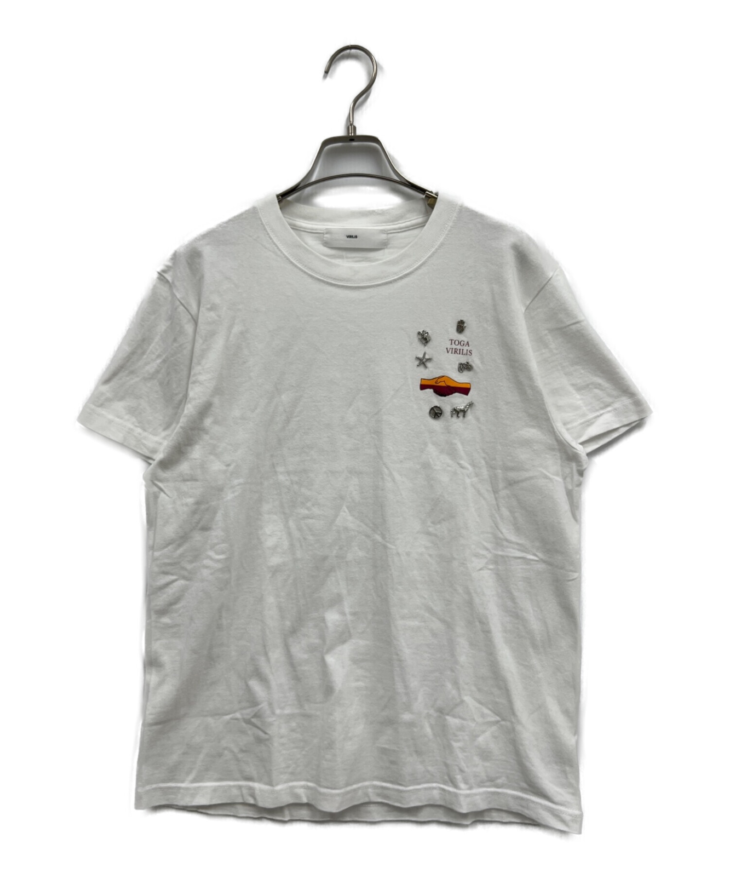 TOGA VIRILIS (トーガ ビリリース) バッチ付きTシャツ ホワイト サイズ:M