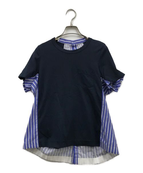 中古・古着通販】sacai (サカイ) ドッキング Tシャツ ブルー サイズ:1