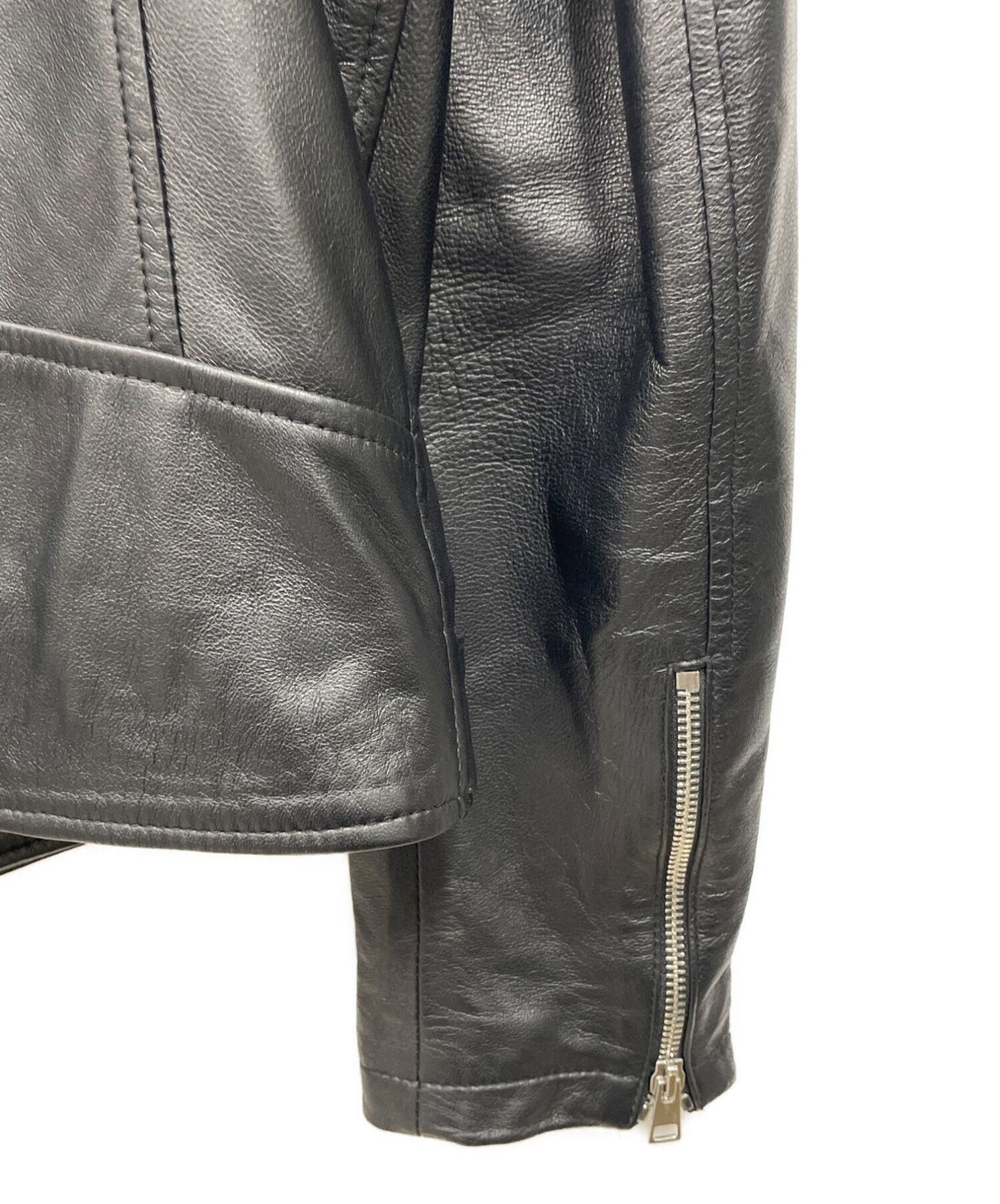 DELAN (デラン) シープレザーライダースジャケット ブラック サイズ:48