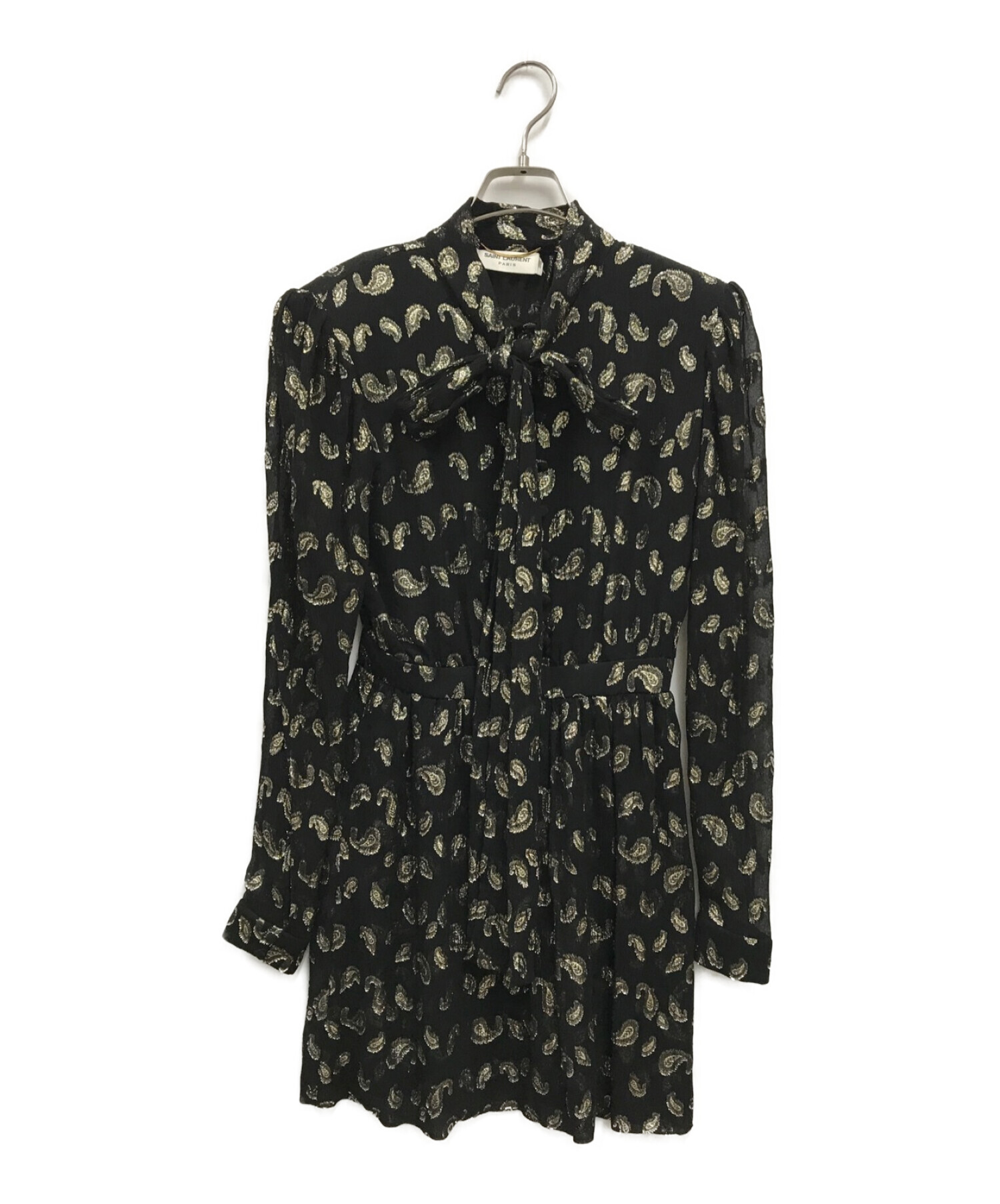 SAINT LAURENT・サンローラン・ワンピース・ブラック・（中古・古着 