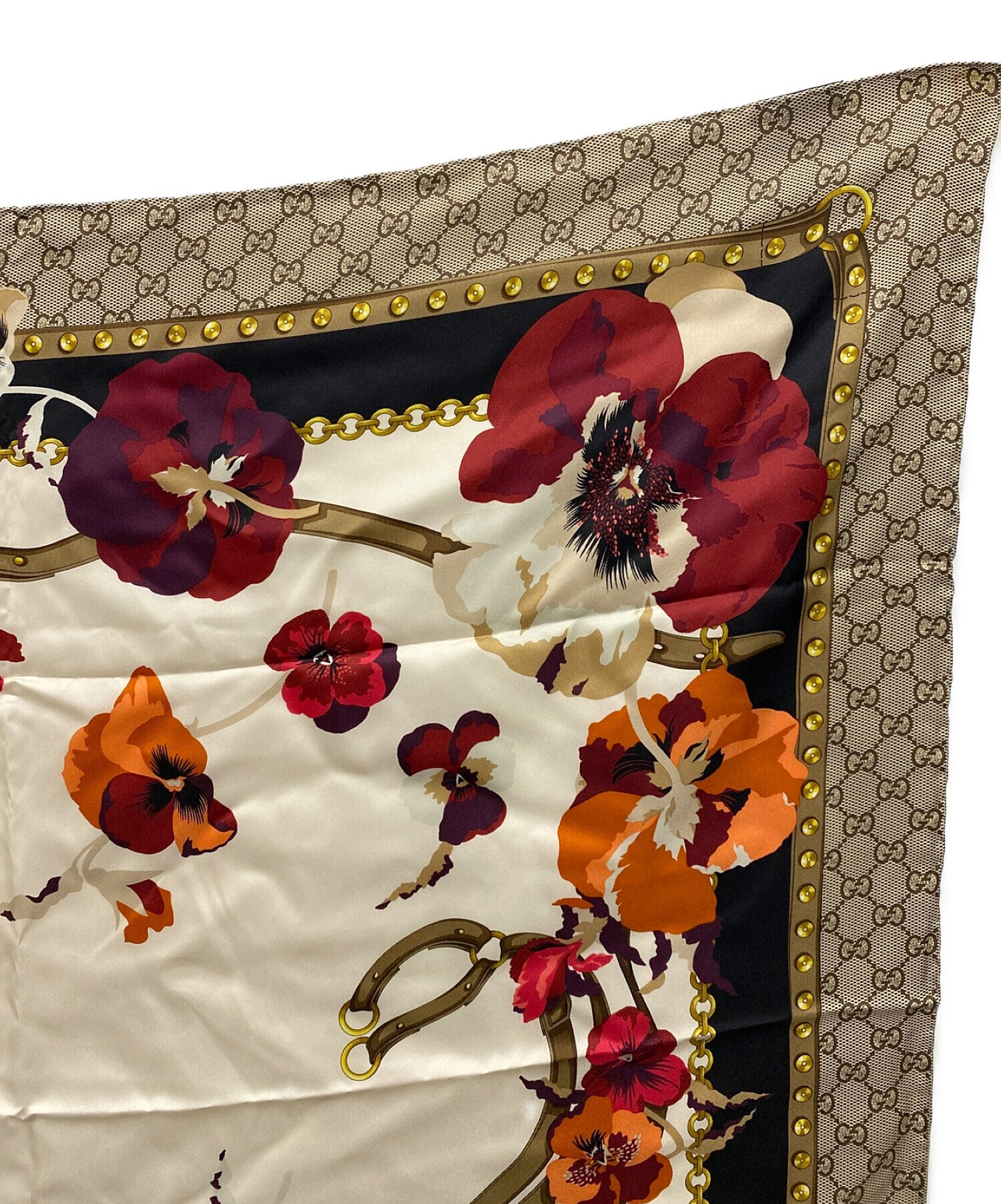 中古・古着通販】GUCCI (グッチ) GG×フラワー柄 スカーフ/508796 3G001 