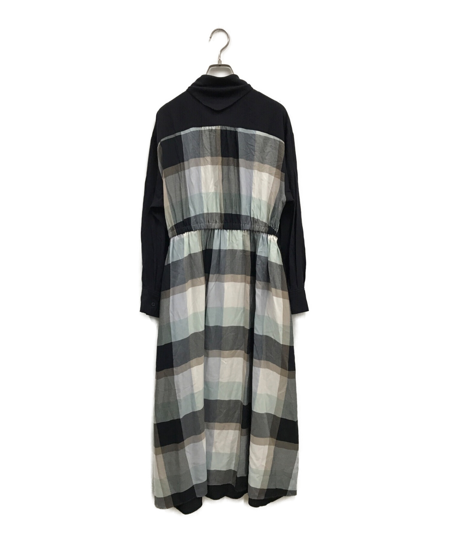 新品　ブルーレーベルクレストブリッジ　ドレープツイルワンピース　リボンタイ　38 BLUE LABEL CRESTBRIDGE ドレープツイルワンピース 38