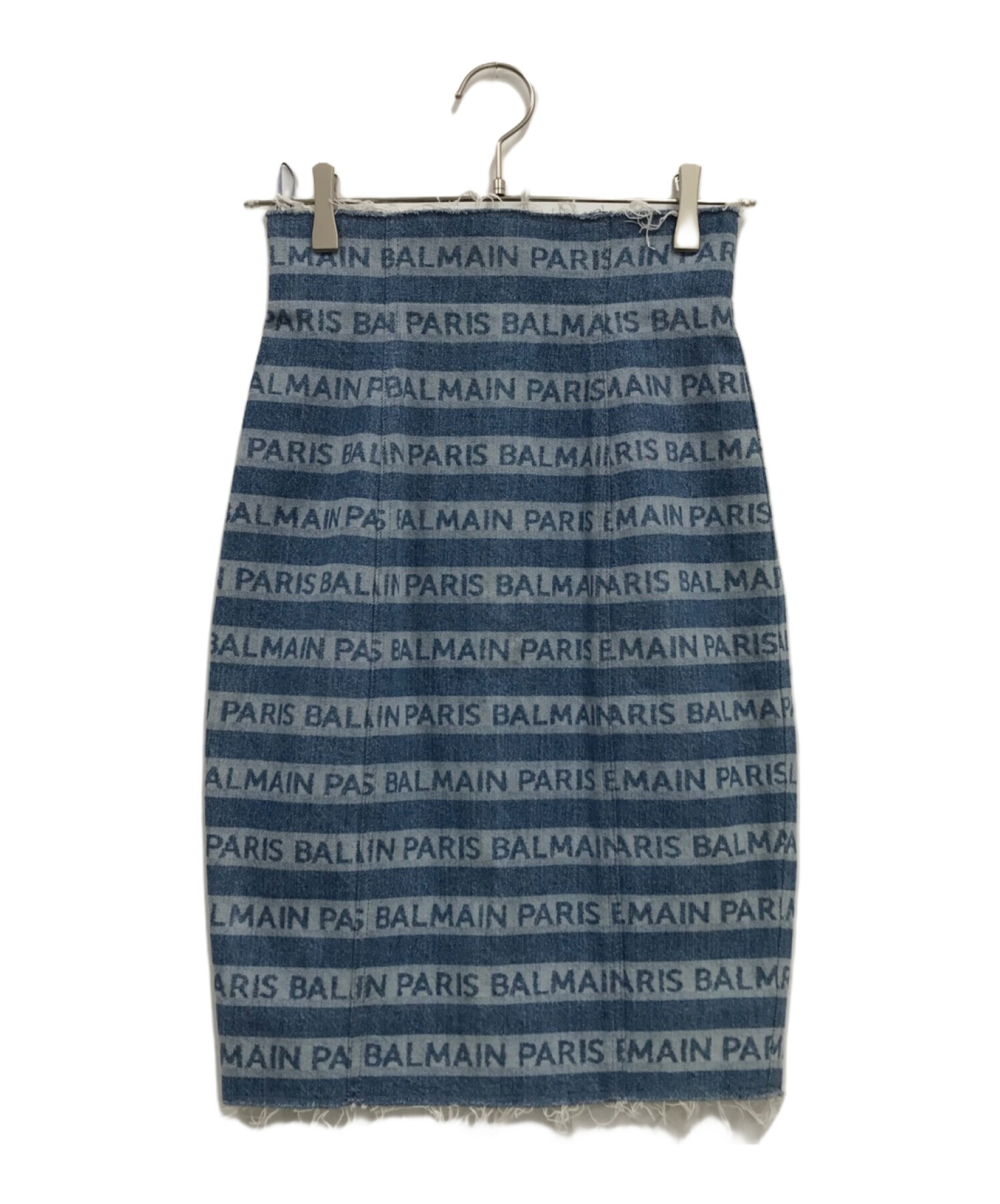 中古・古着通販】BALMAIN (バルマン) ロゴデニムスカート インディゴ 