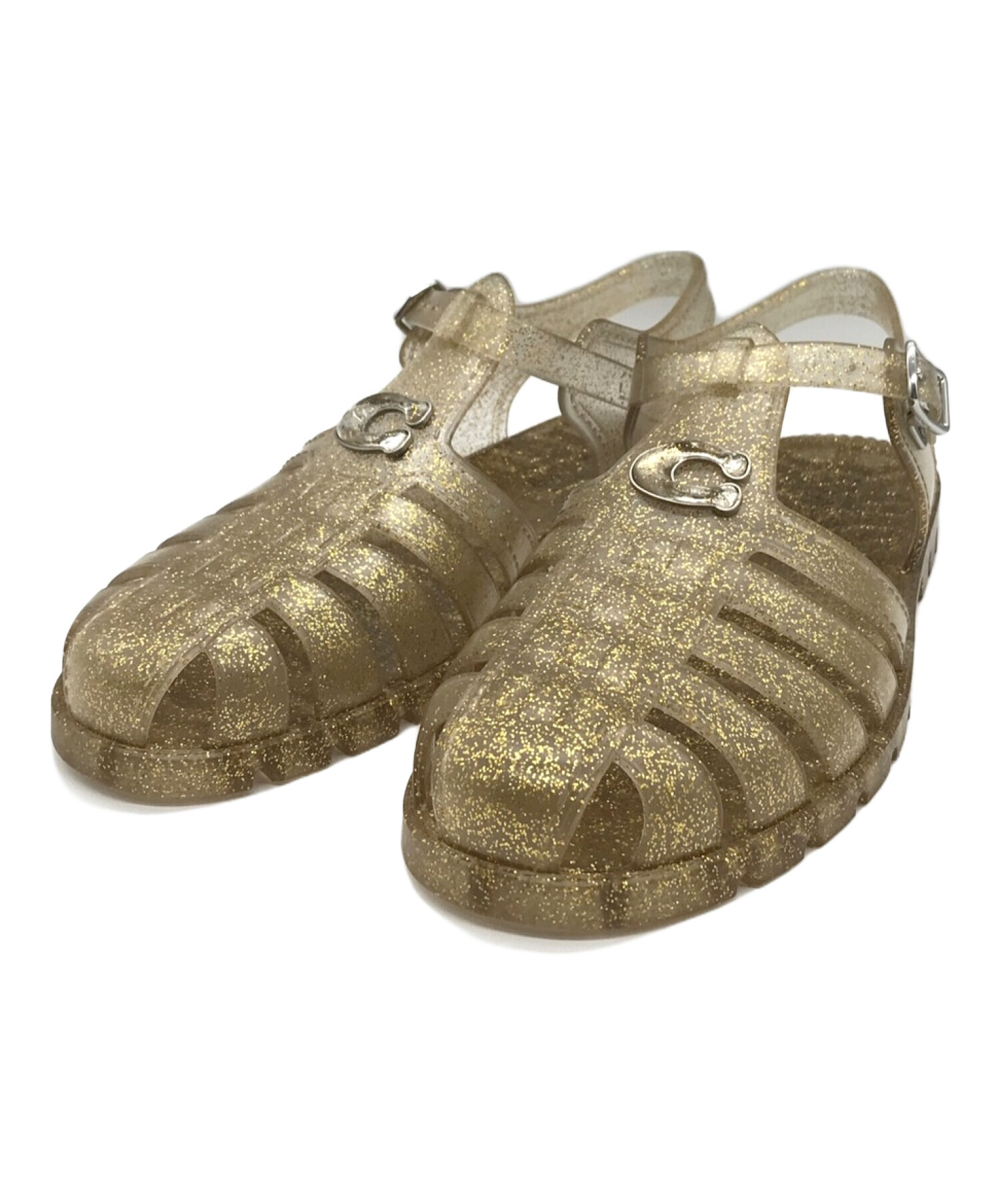 COACH コーチ ジェリー フィッシャーマン サンダル 金 ゴールド 26cm