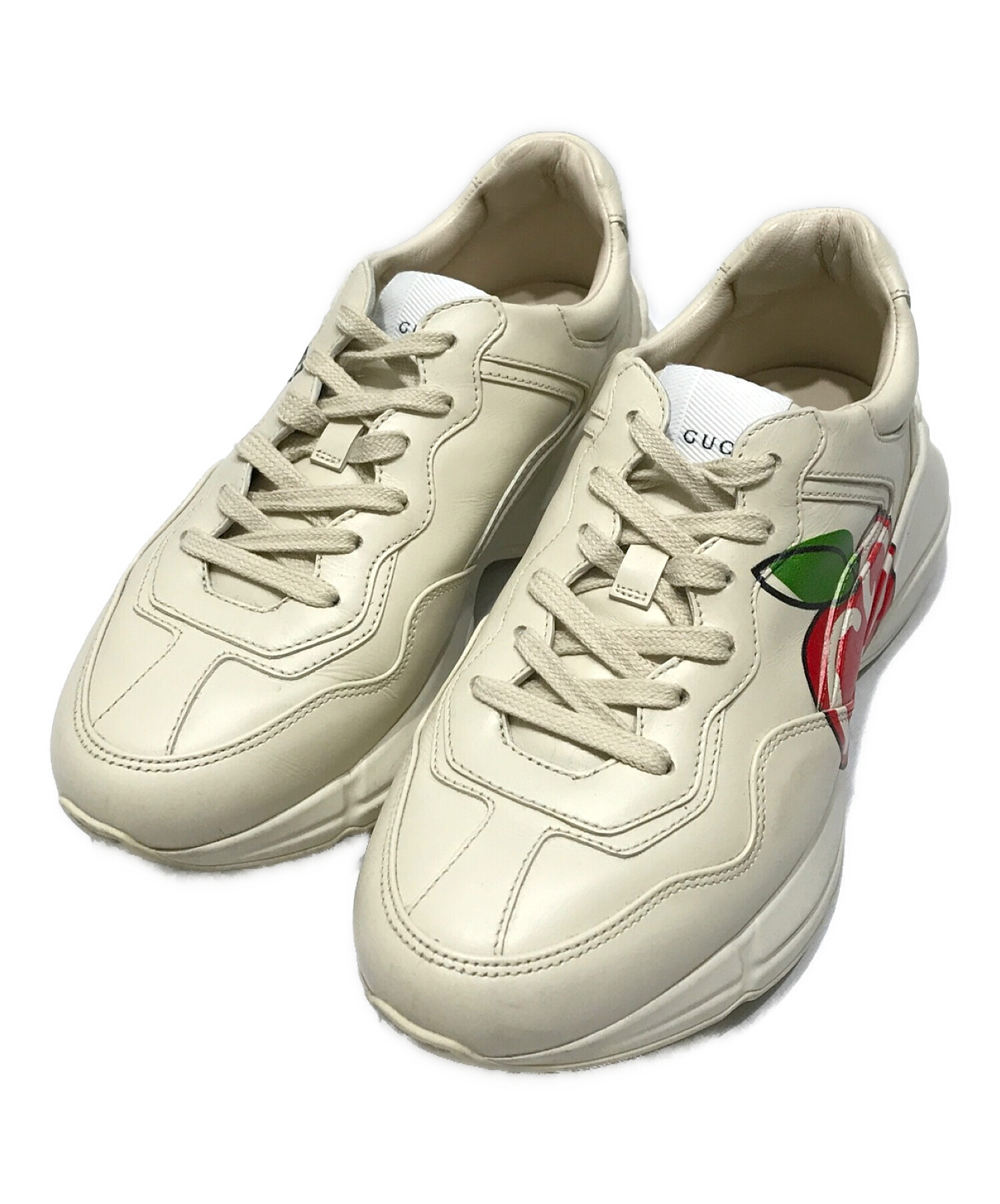 中古・古着通販】GUCCI (グッチ) GGアップルプリントレザースニーカー 