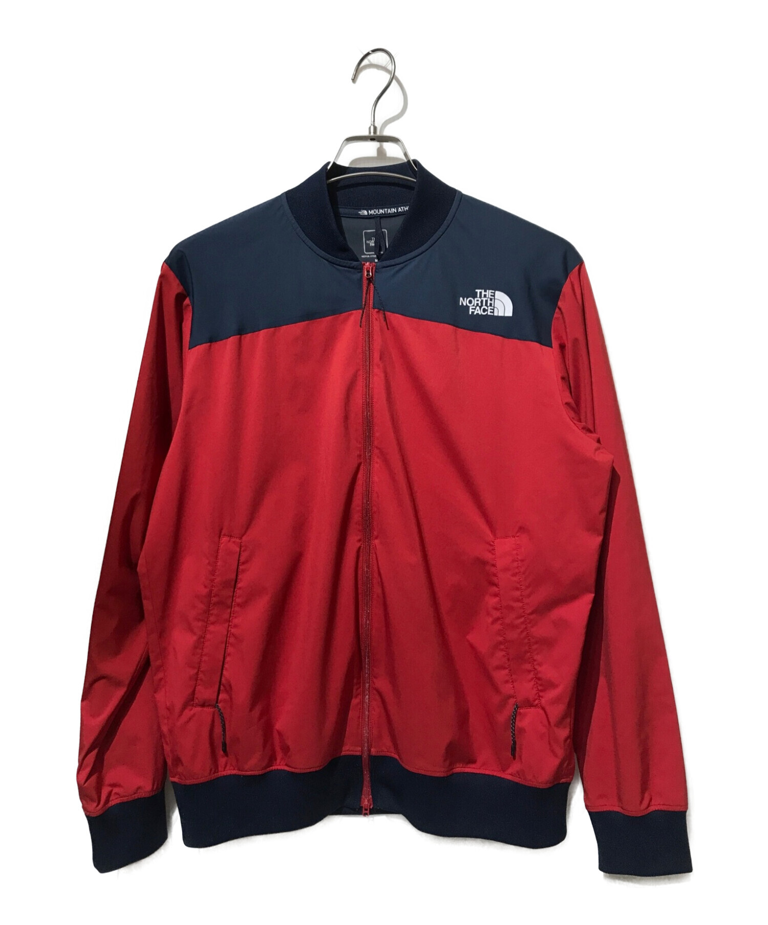 THE NORTH FACE (ザ ノース フェイス) Anytime Wind Stadium Jacket　エニタイムウィンドスタジアムジャケット  ネイビー×レッド サイズ:M