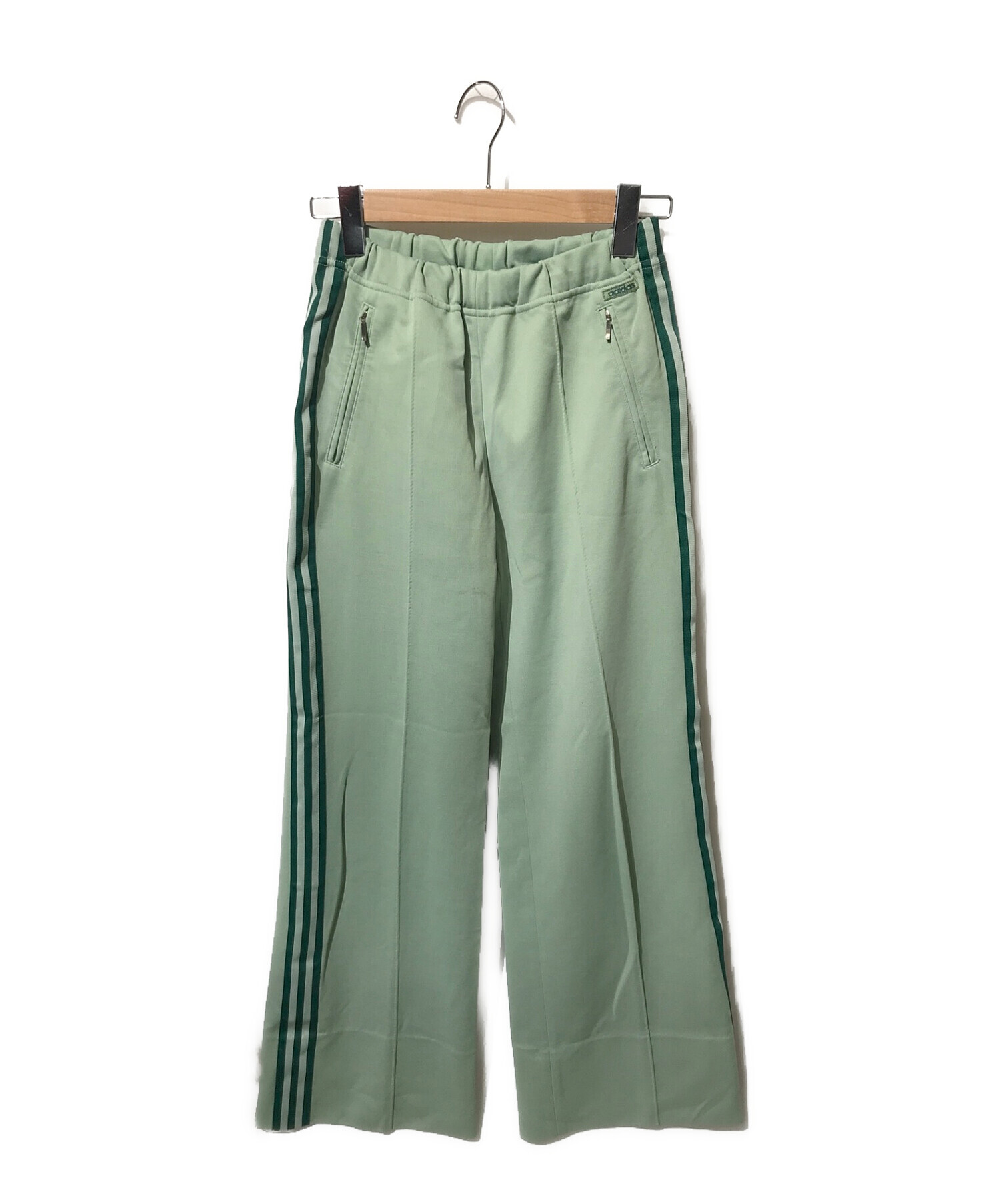 adidas (アディダス) ヴィンテージトラックパンツ 黄緑 サイズ:L