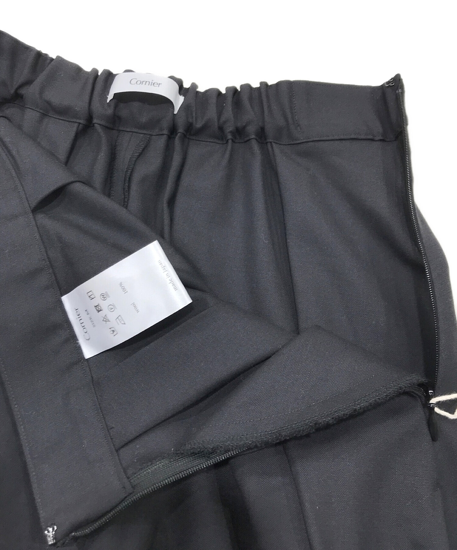 中古・古着通販】cornier (コルニエ) WORSTED WOOL SKIRTS ブラック 