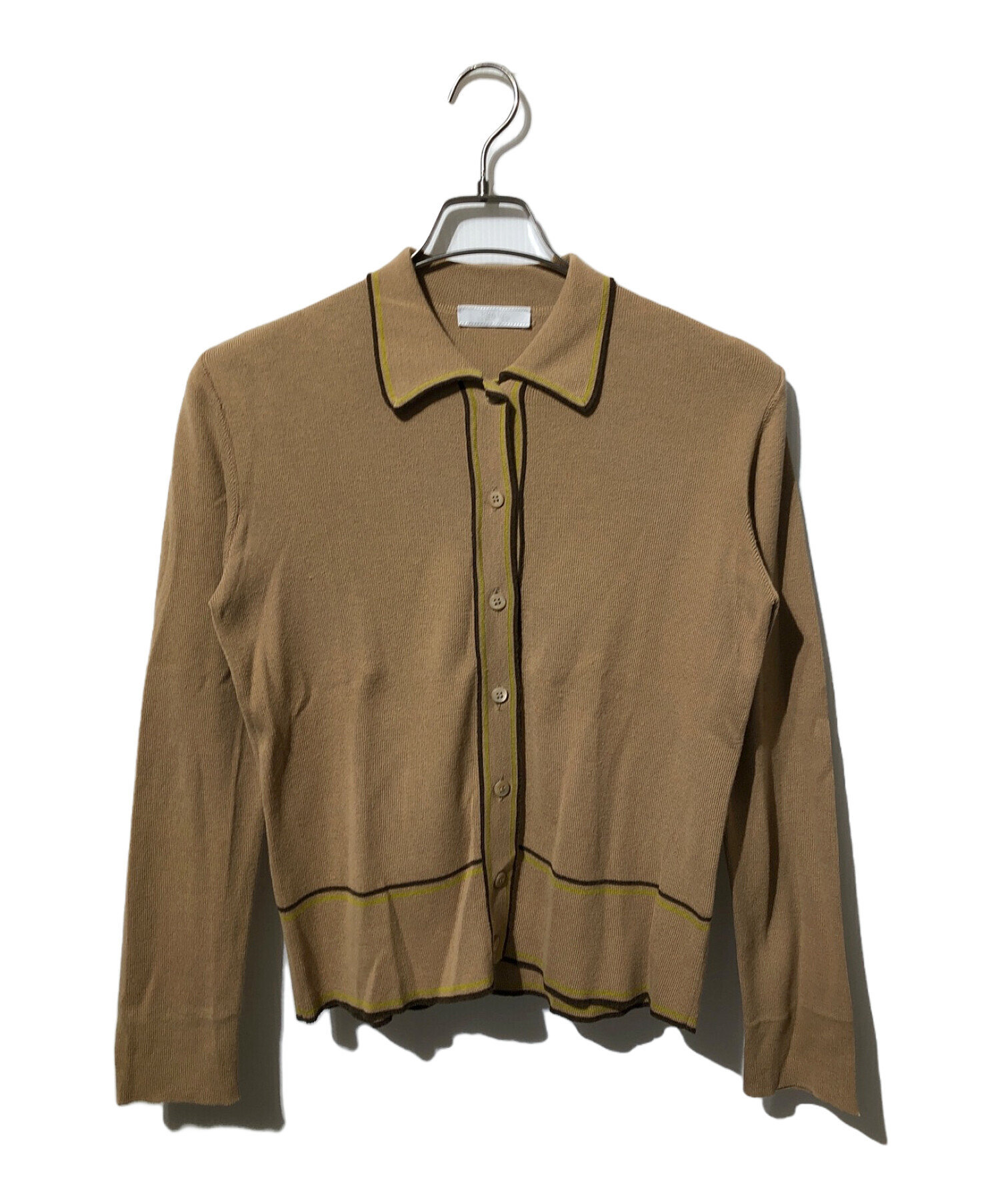 中古・古着通販】PRADA (プラダ) 襟付ニットカーディガン ブラウン 