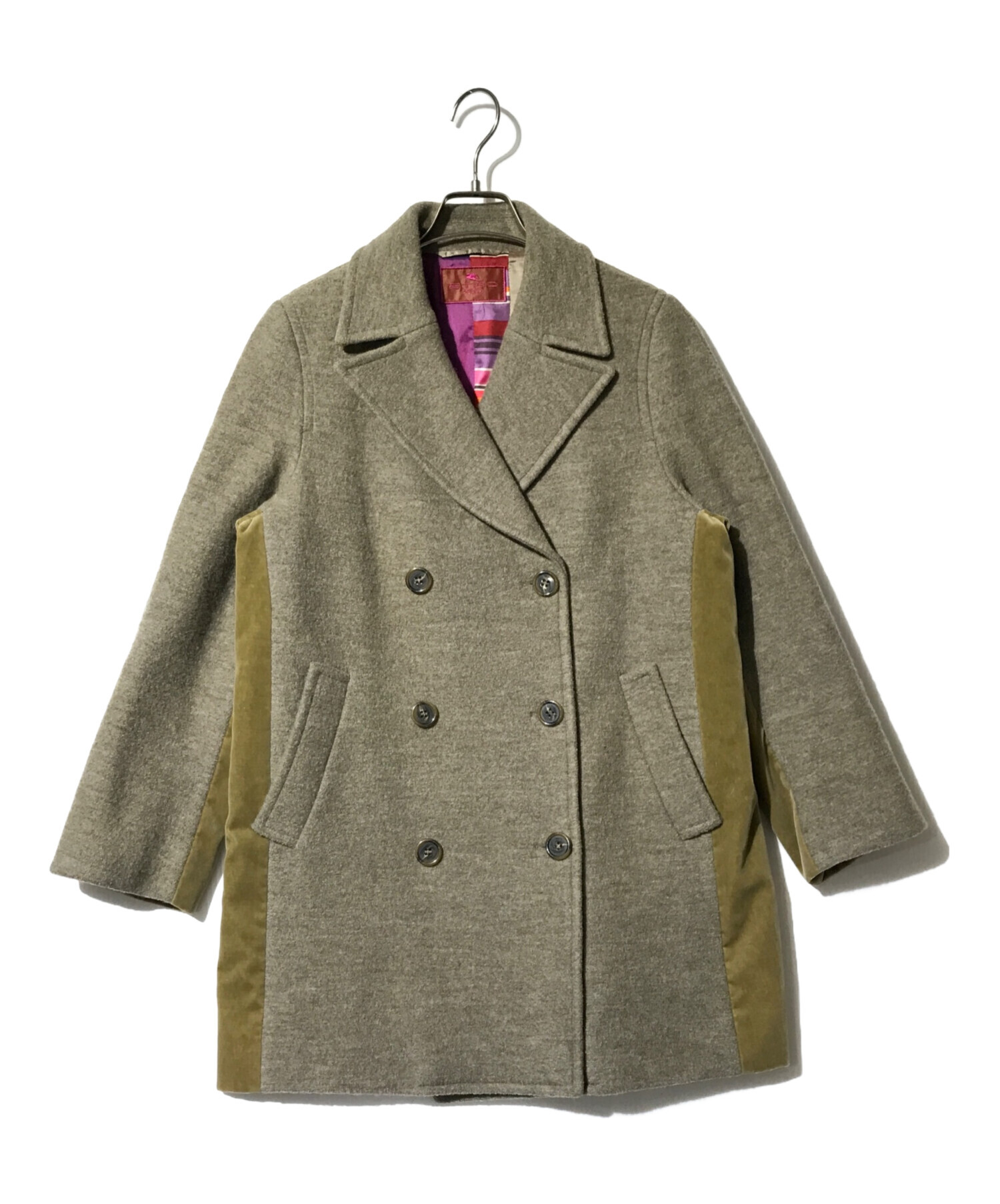 中古・古着通販】ETRO (エトロ) ダブルウールコート ベージュ サイズ 